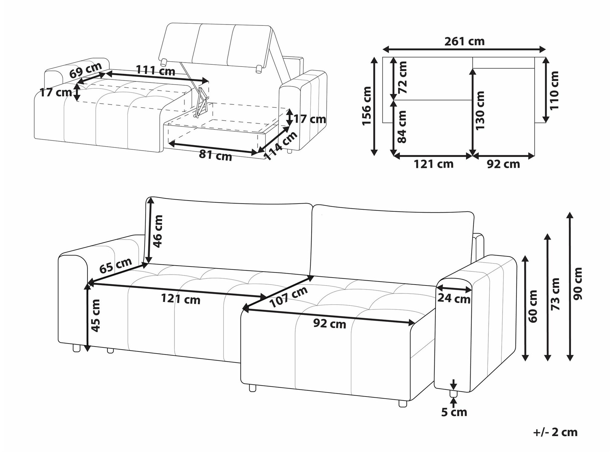 Stūra dīvāns Mirtivi 104 (Gaiši pelēks)