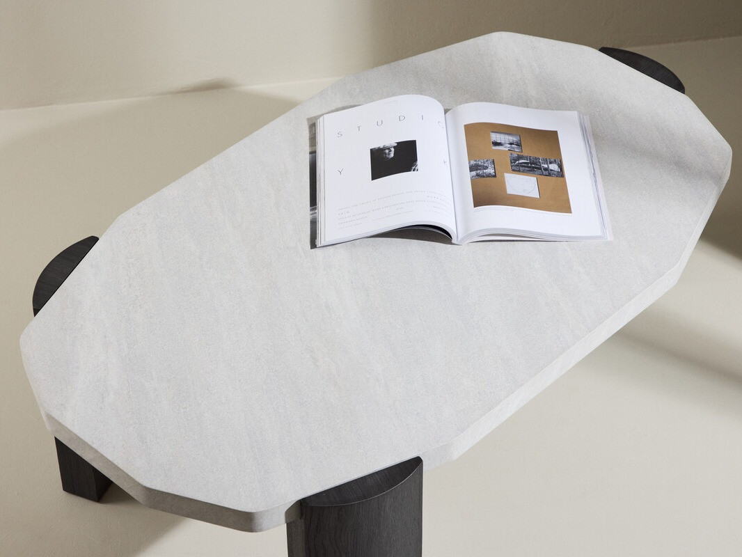 Žurnālu galdiņš Dallas 4792 (Melns + Balts marmors)