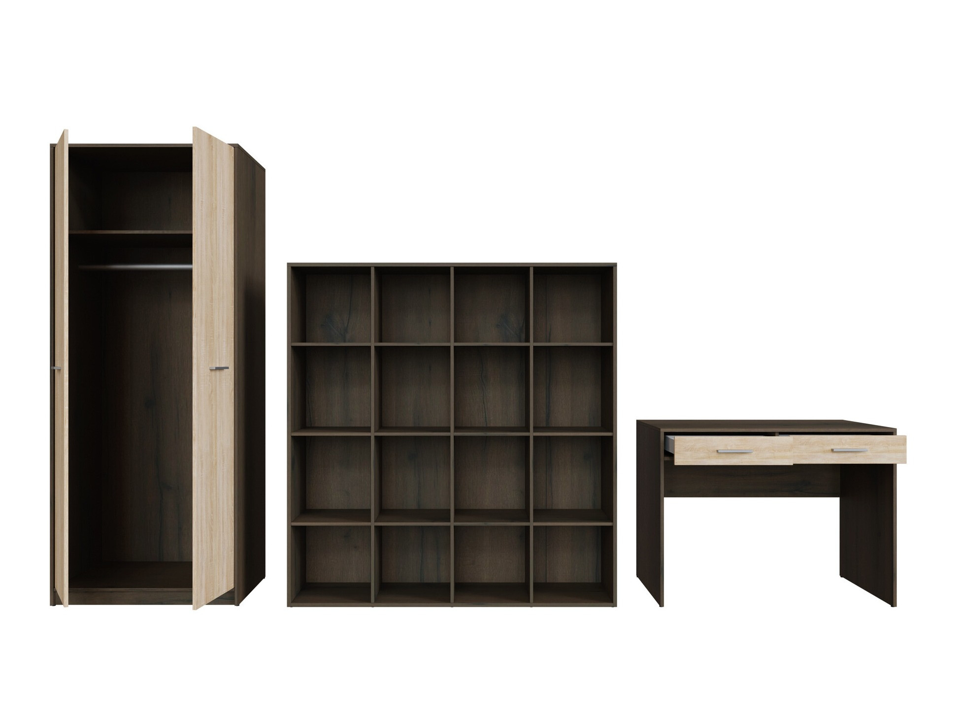 Комплект для домашнего офиса Novsore 166 (Темный дуб + Сонома Дуб)