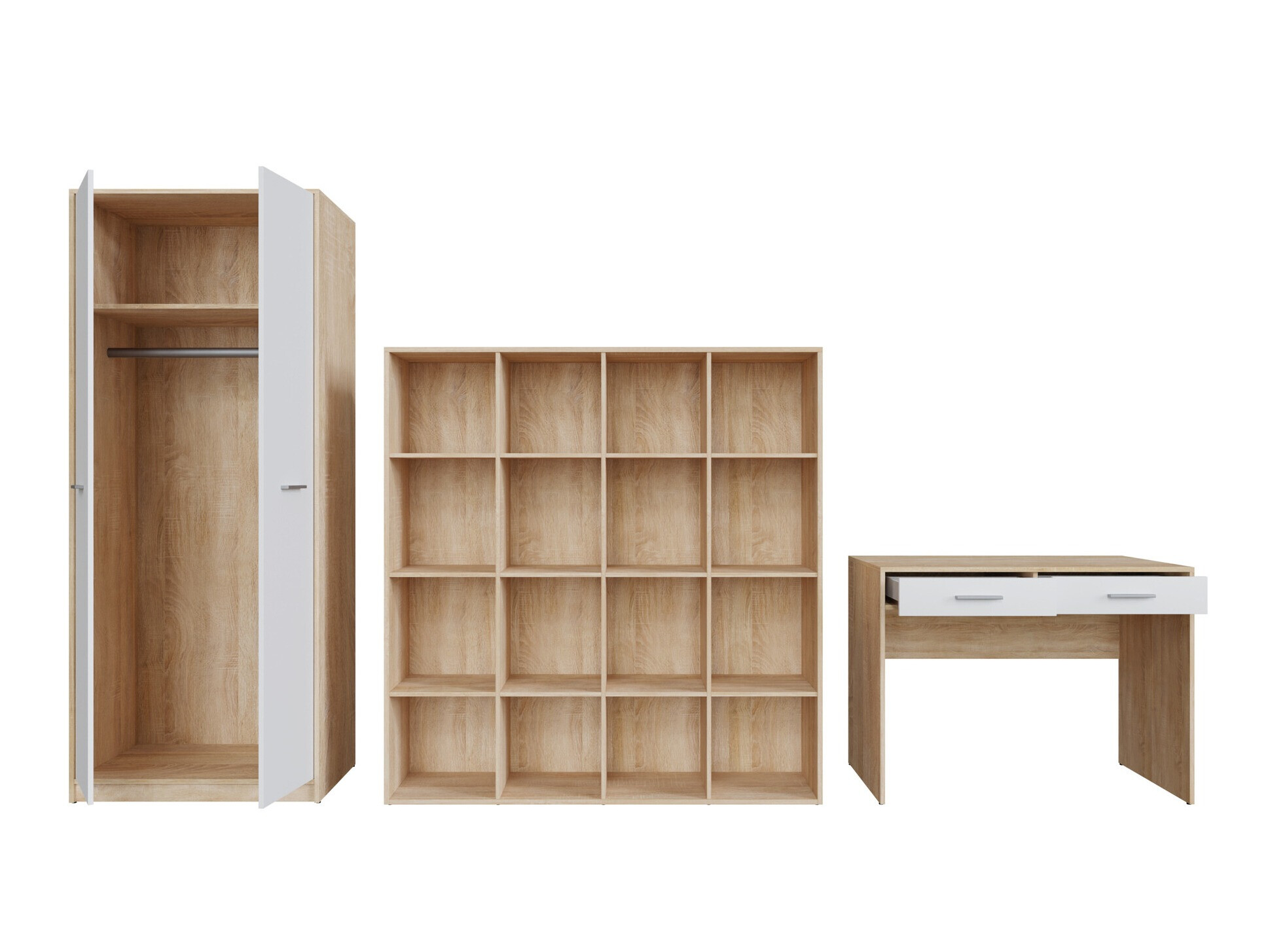 Mājas biroja komplekts Novsore 166 (Sonomas ozols + Balts)