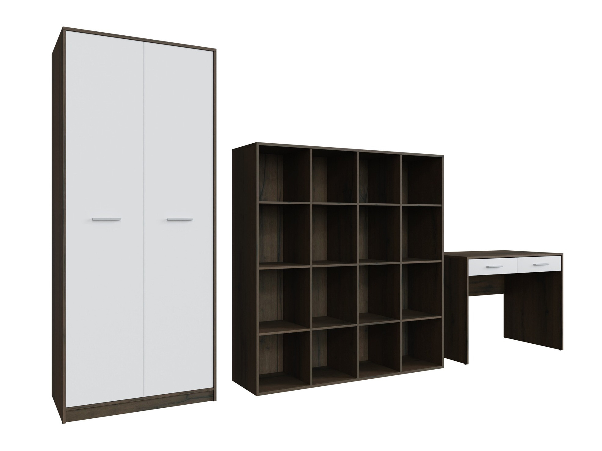 Mājas biroja komplekts Novsore 166 (Tumšs ozols + Balts)