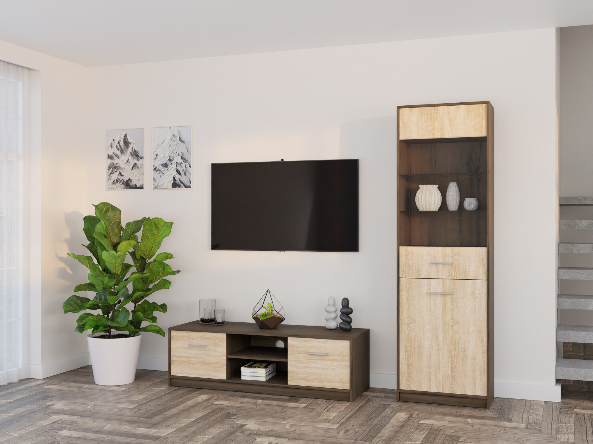 Набор для гостиной Novsore 161 (Темный дуб + Сонома Дуб)