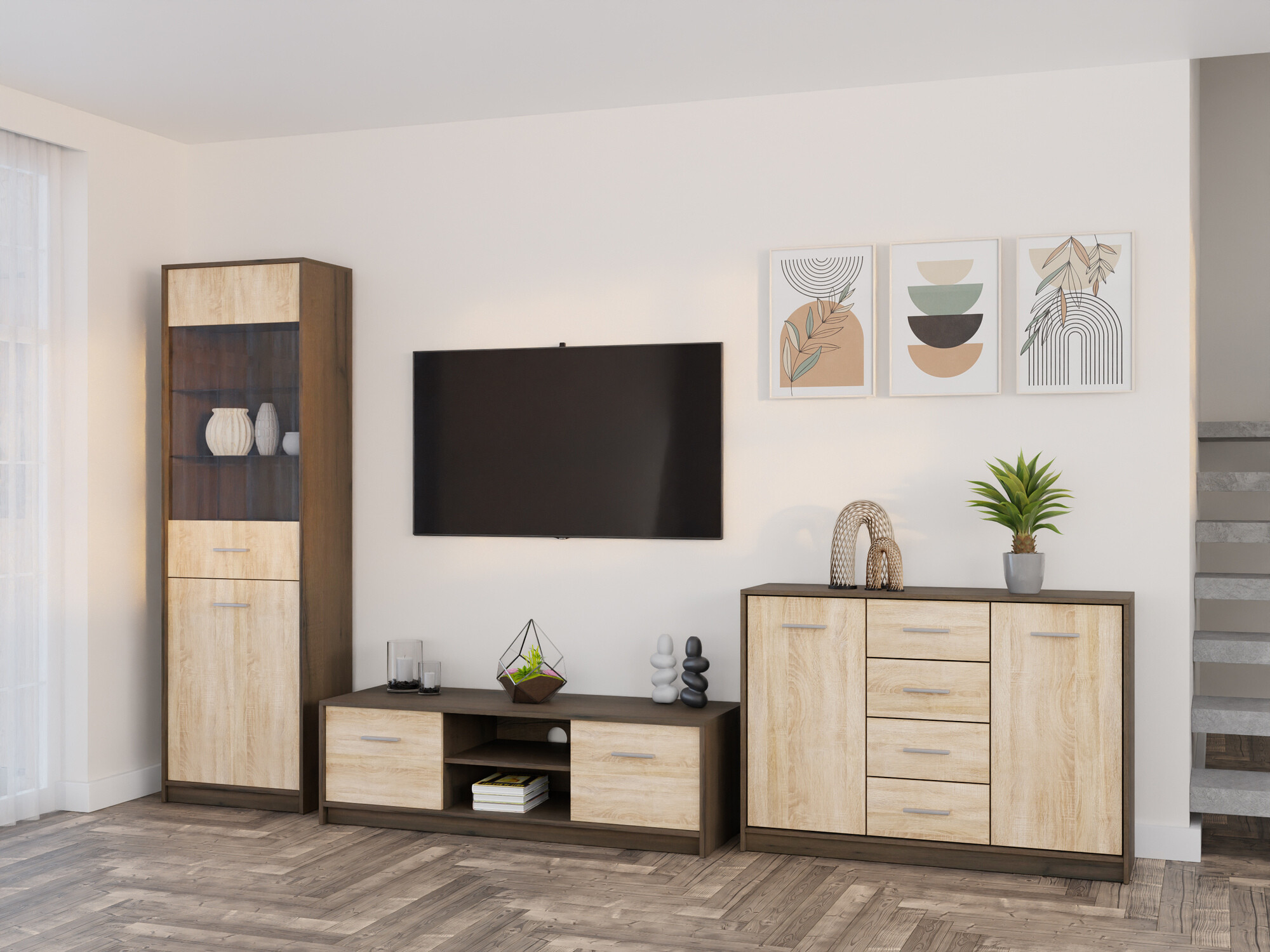 Набор для гостиной Novsore 162 (Темный дуб + Сонома Дуб)