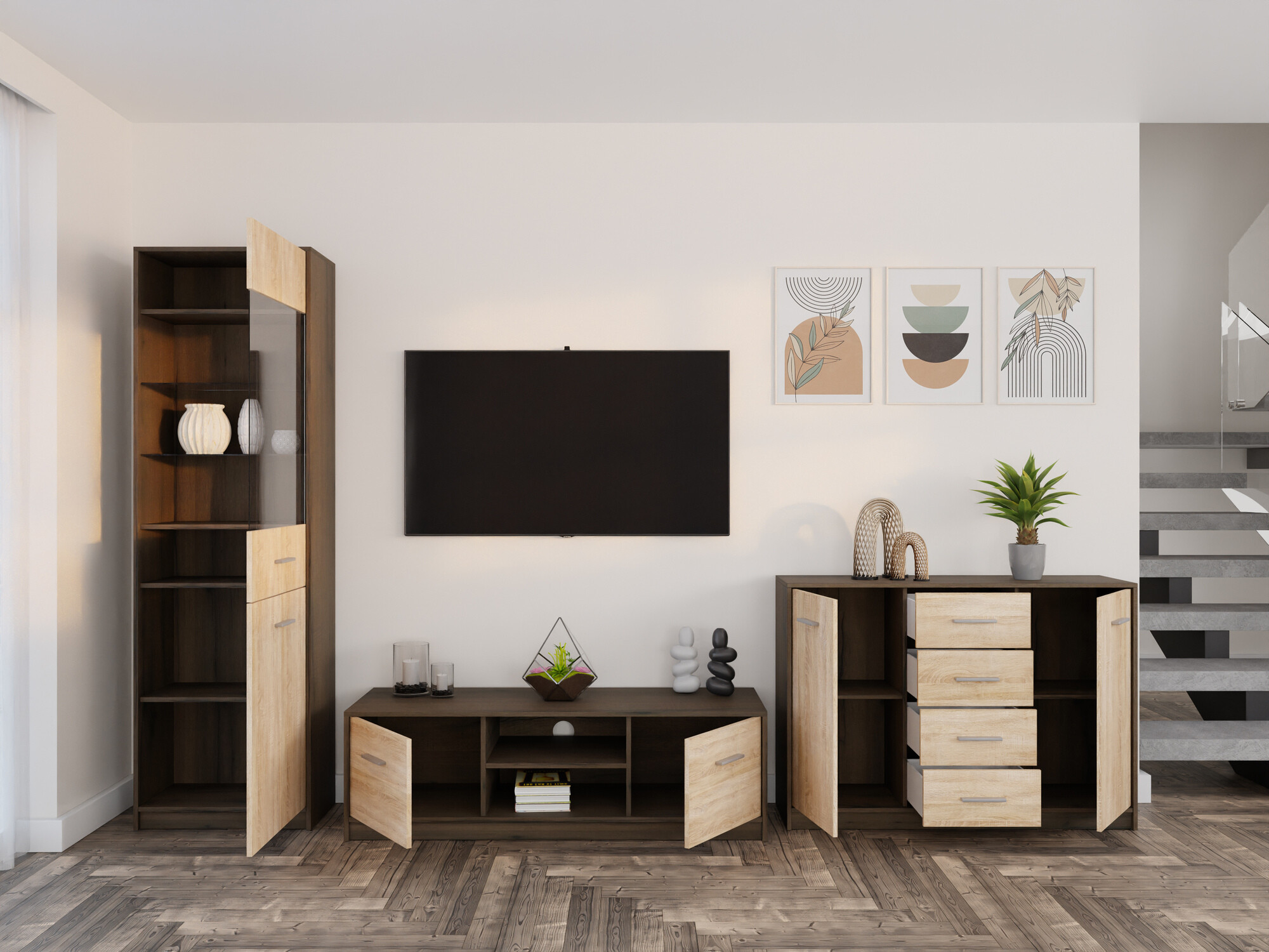 Набор для гостиной Novsore 162 (Темный дуб + Сонома Дуб)