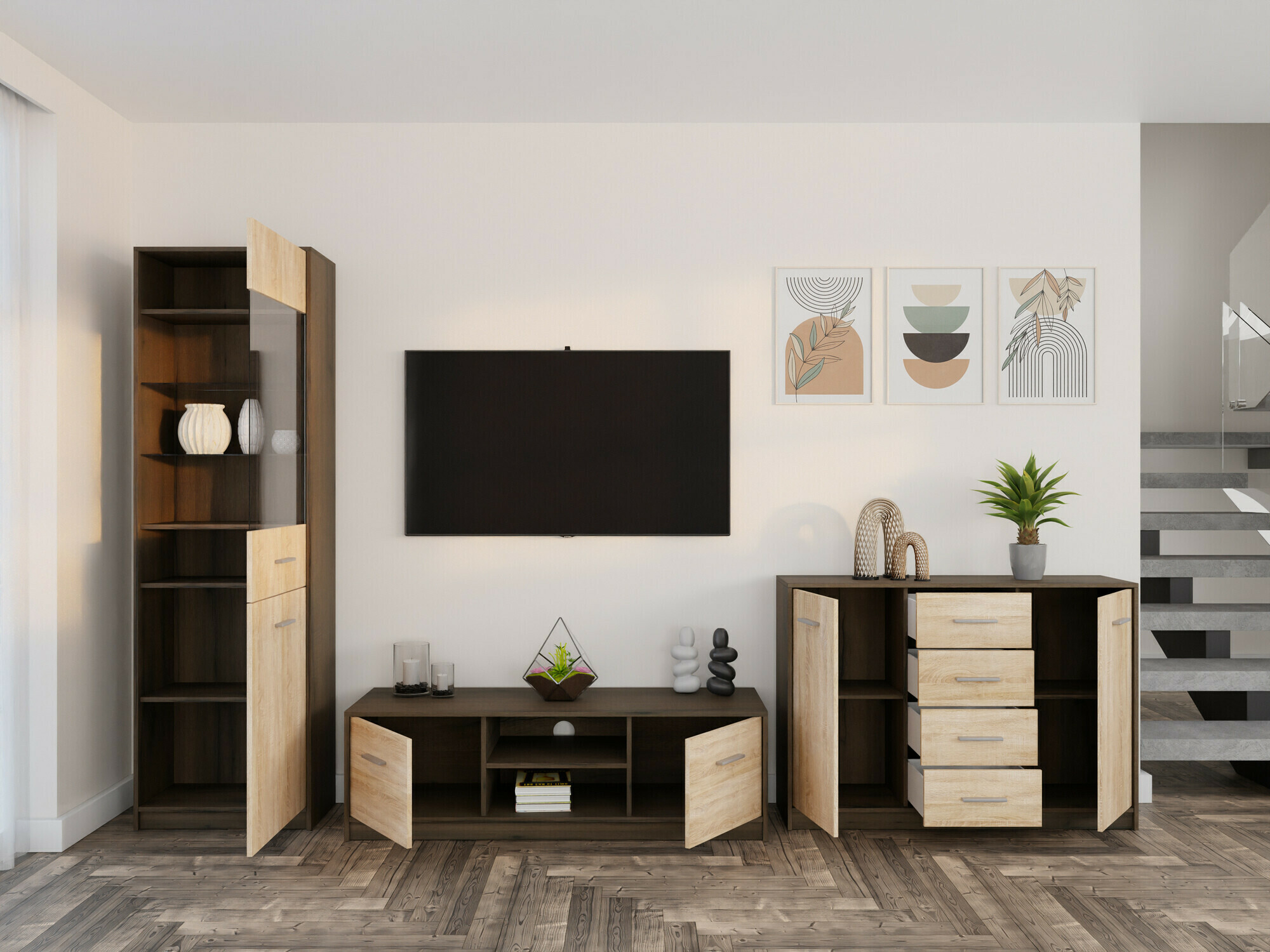 Набор для гостиной Novsore 162 (Темный дуб + Сонома Дуб)