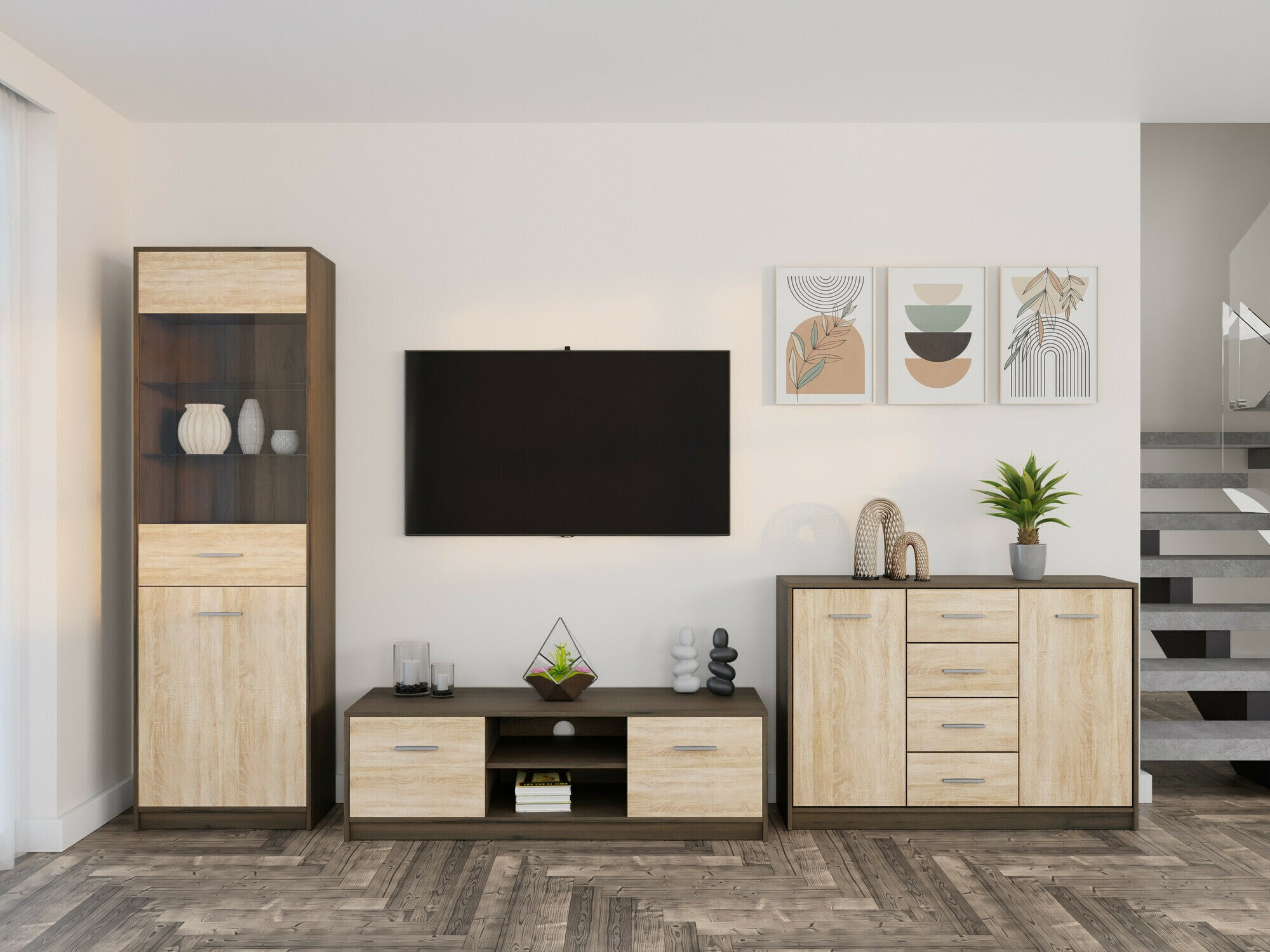 Набор для гостиной Novsore 162 (Темный дуб + Сонома Дуб)