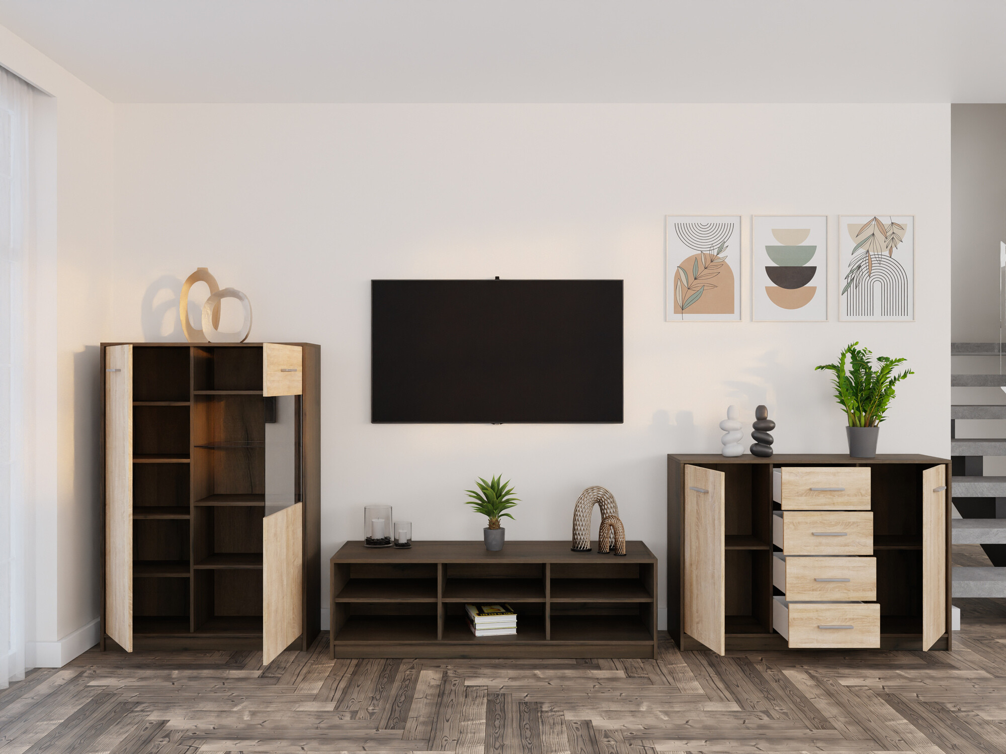 Набор для гостиной Novsore 165 (Темный дуб + Сонома Дуб)