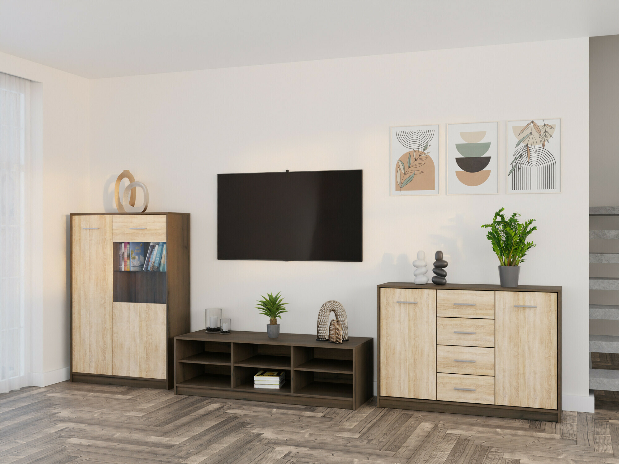 Набор для гостиной Novsore 165 (Темный дуб + Сонома Дуб)