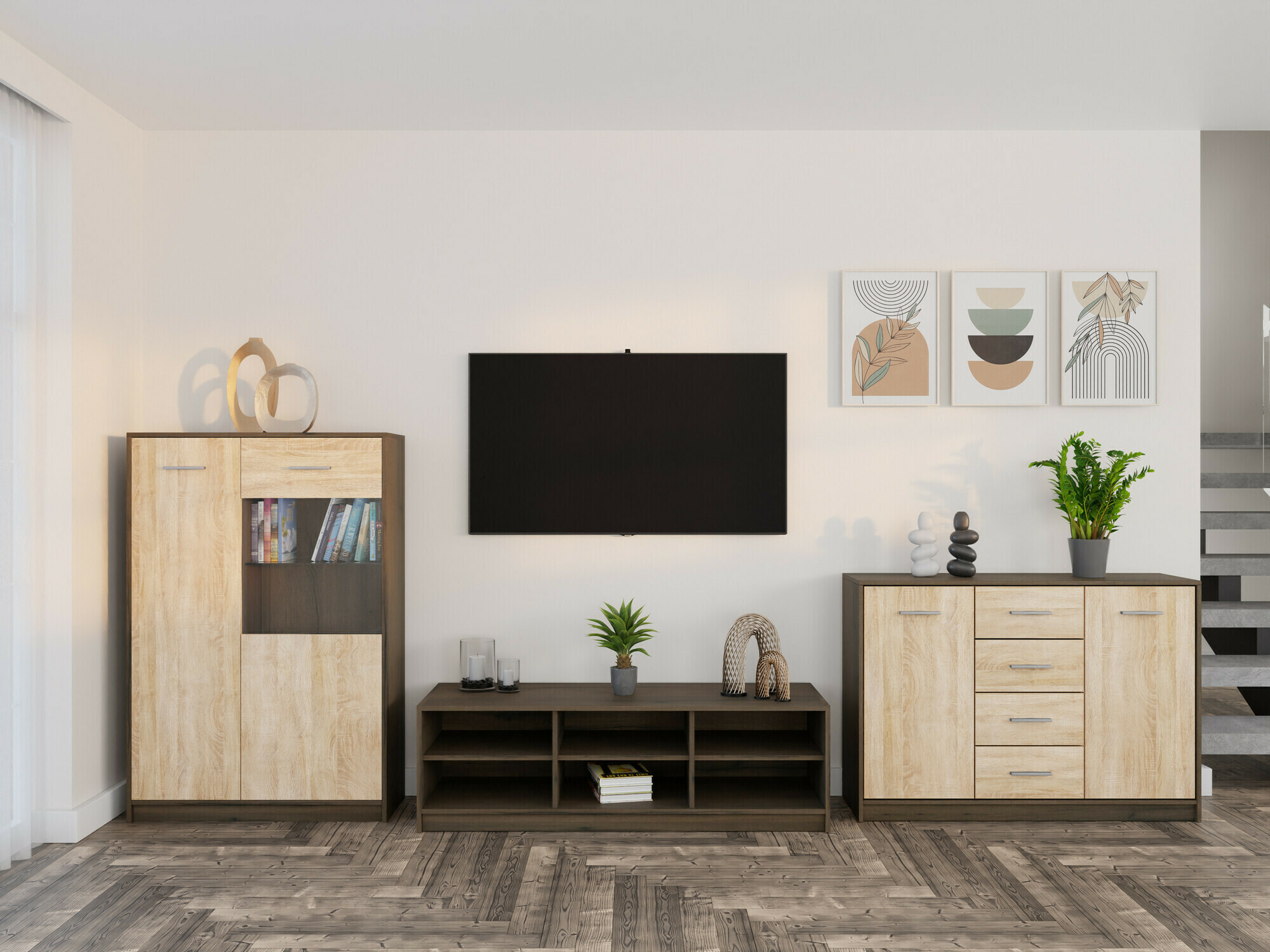 Набор для гостиной Novsore 165 (Темный дуб + Сонома Дуб)