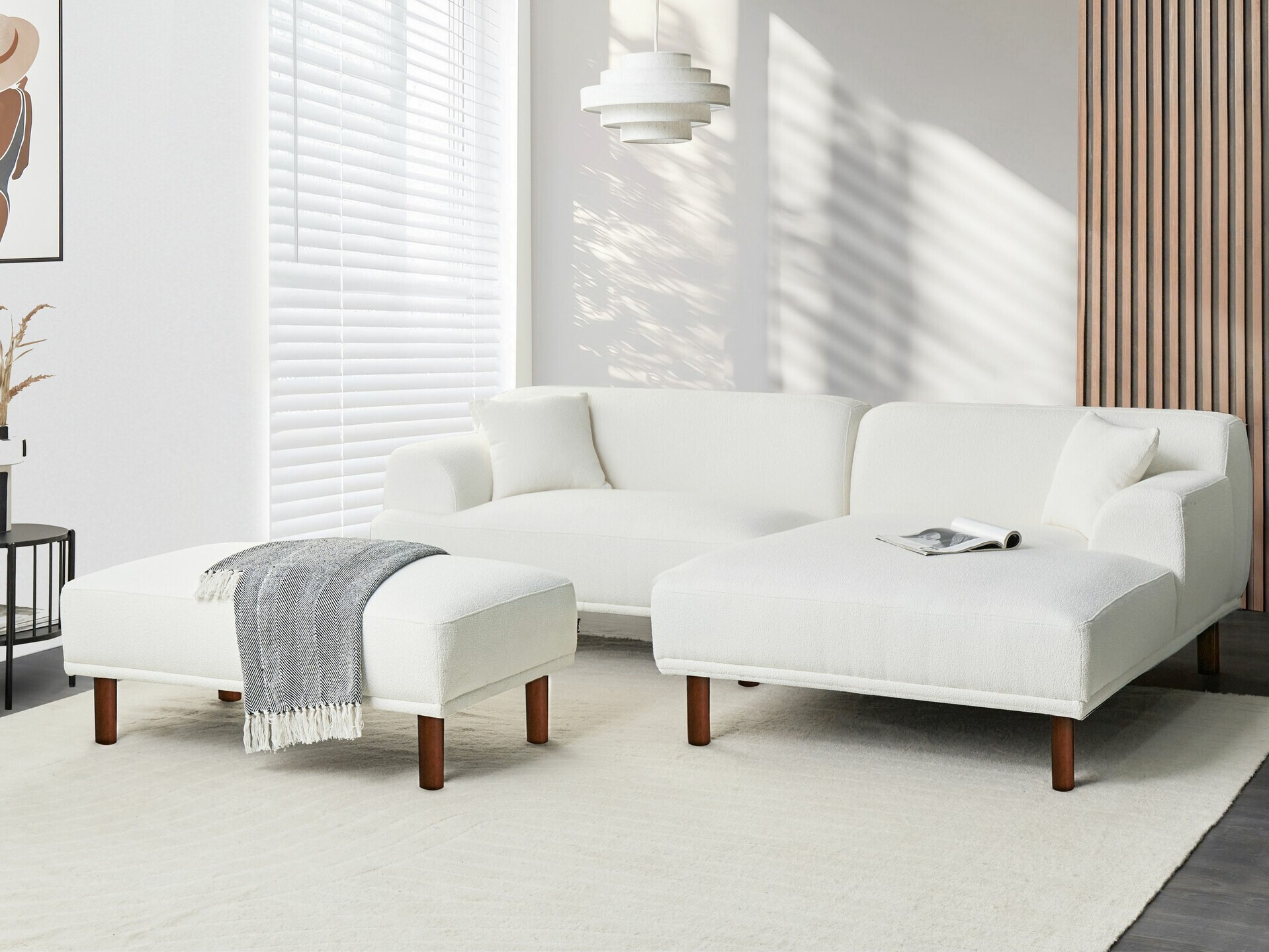 Stūra dīvāns Berwyn 2560 (Balts)