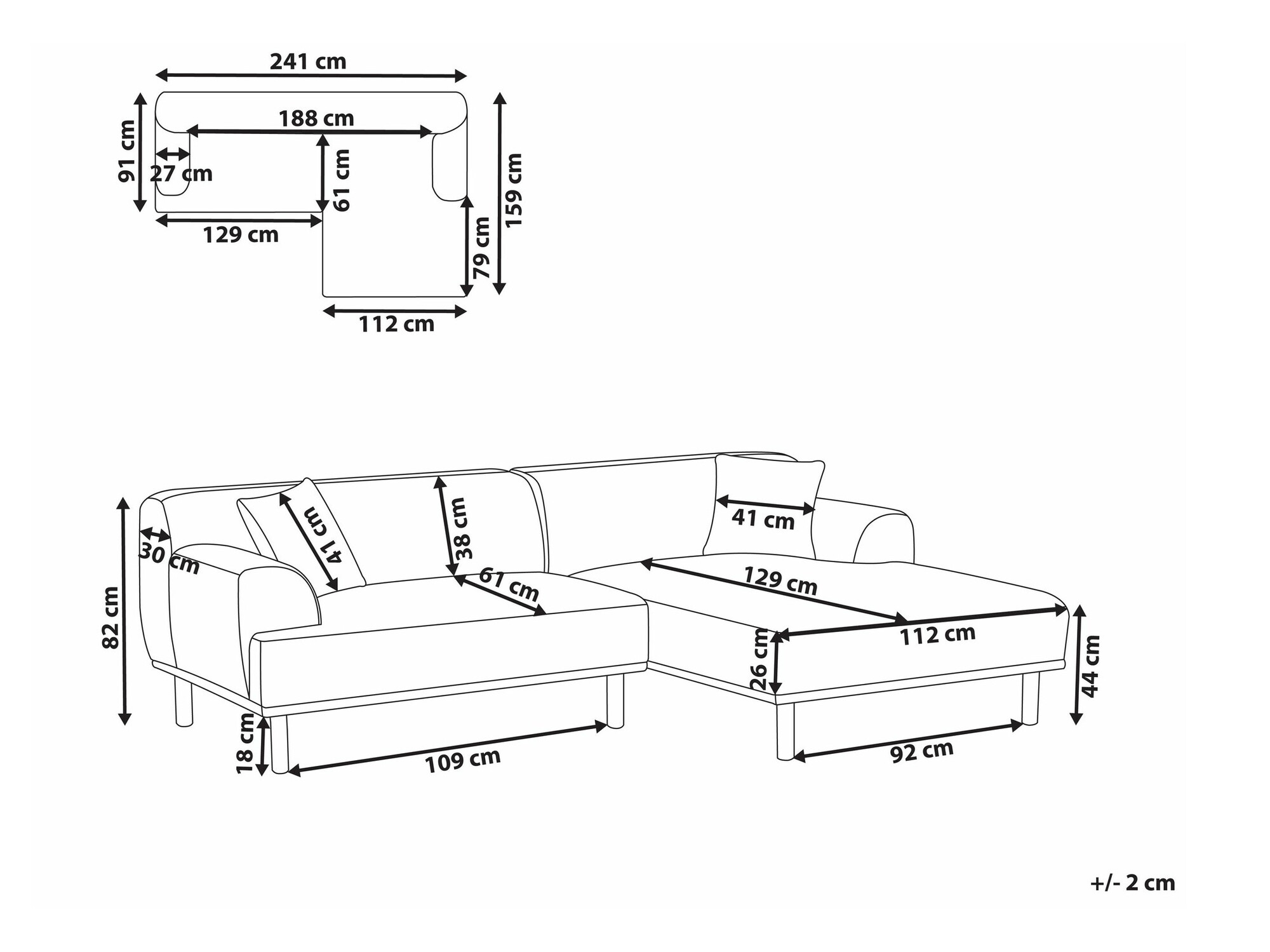 Stūra dīvāns Berwyn 2560 (Bēšs)