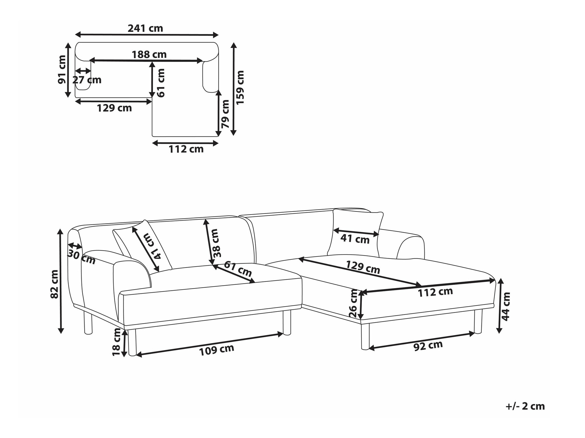Stūra dīvāns Berwyn 2560 (Taupe)
