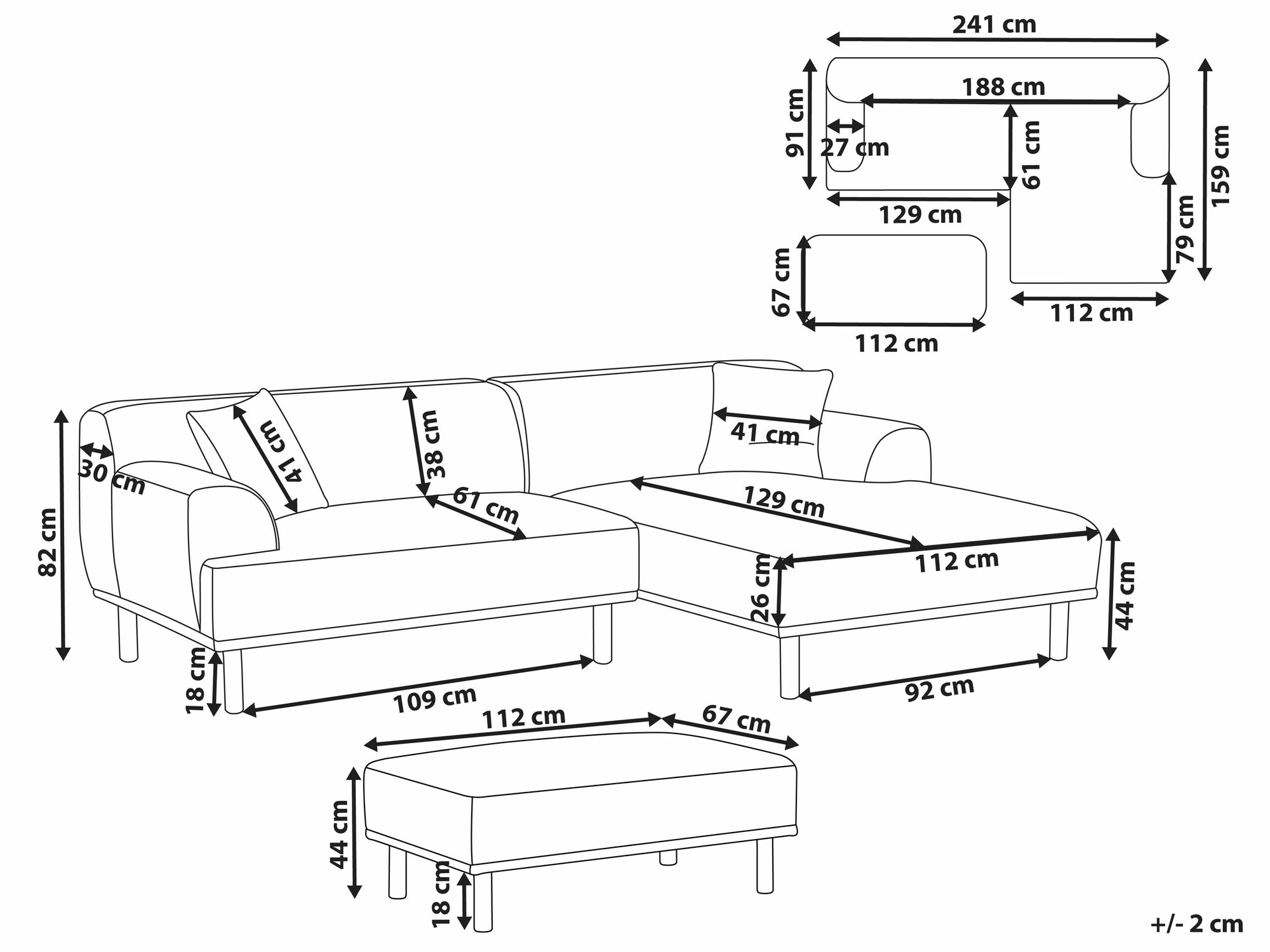 Угловой диван Berwyn 2560 (Бежевый)