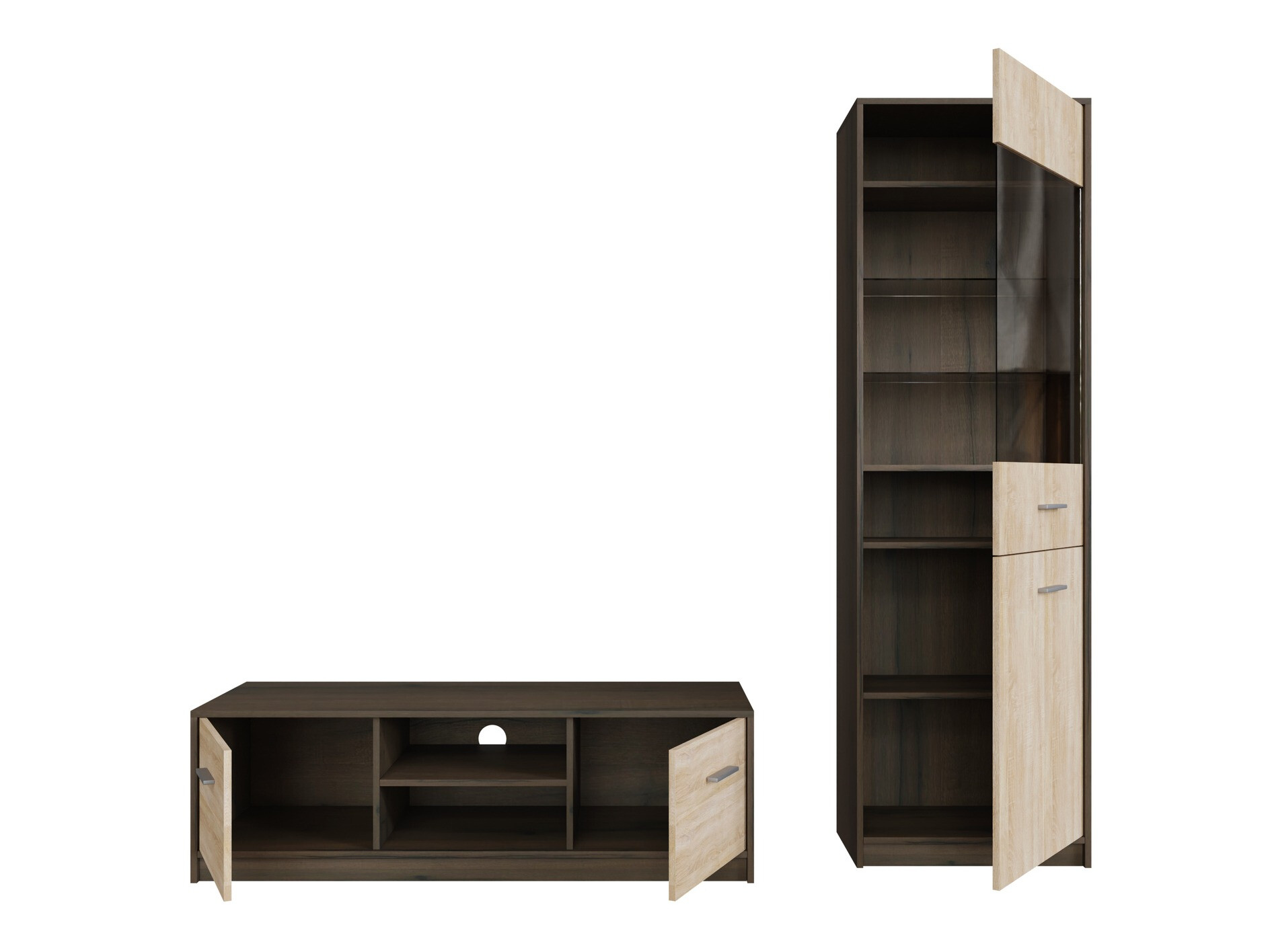 Viesistabas komplekts Novsore 161 (Tumšs ozols + Sonomas ozols)