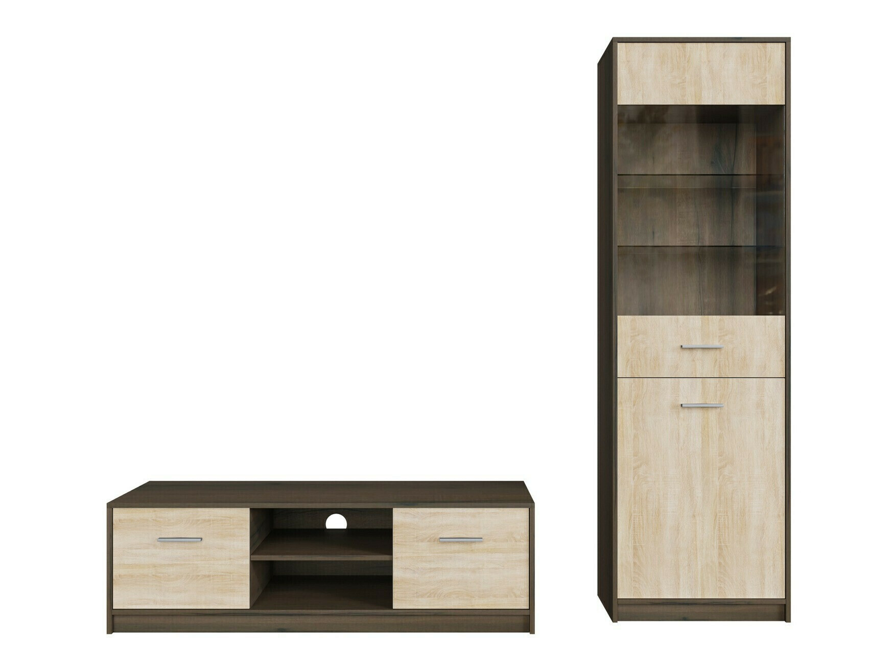 Viesistabas komplekts Novsore 161 (Tumšs ozols + Sonomas ozols)