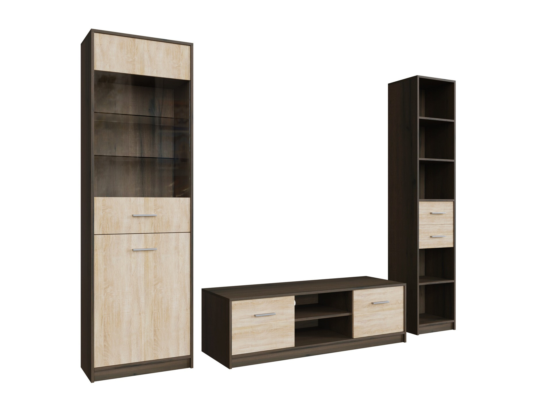 Viesistabas komplekts Novsore 163 (Tumšs ozols + Sonomas ozols)