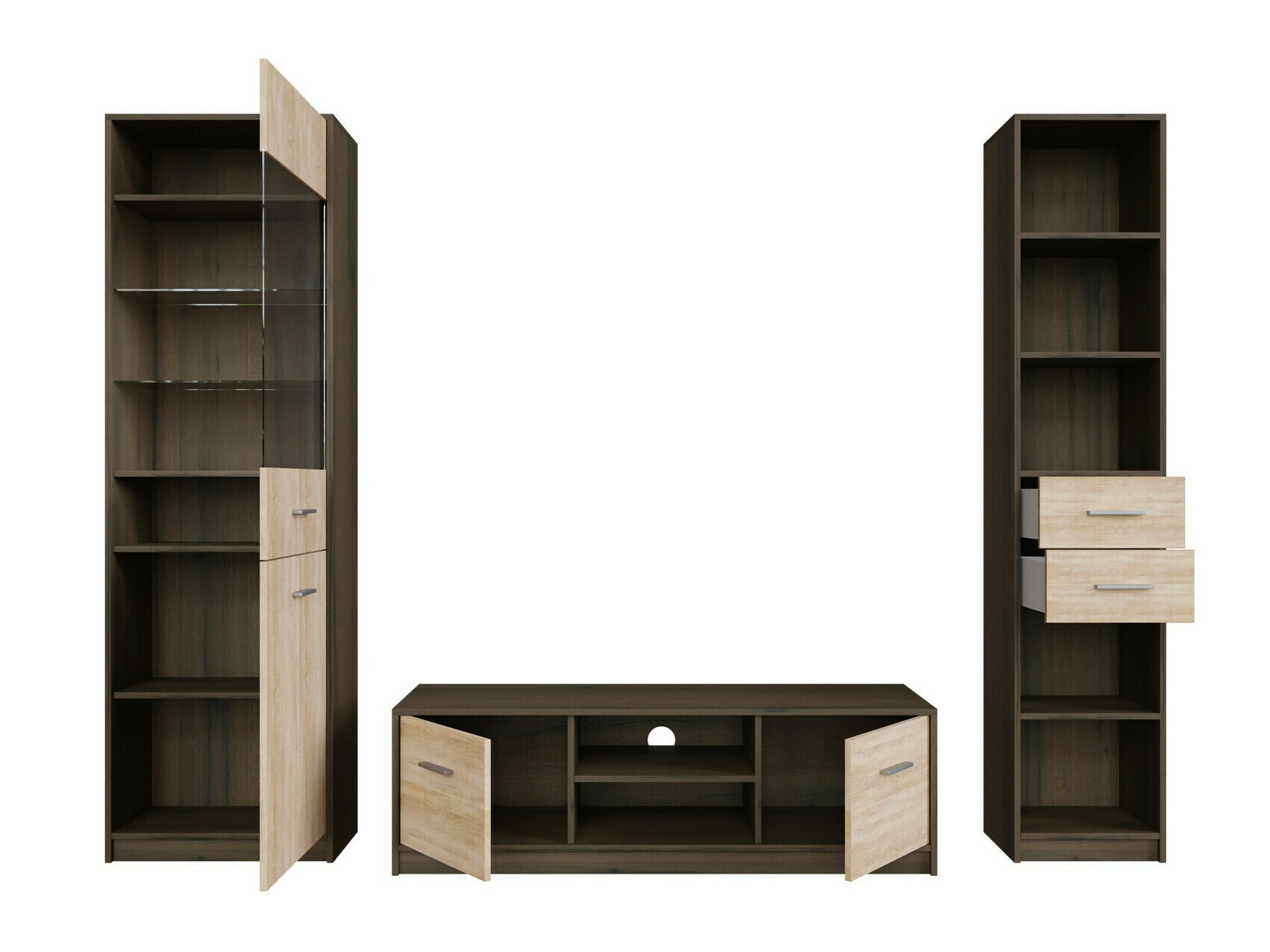 Viesistabas komplekts Novsore 163 (Tumšs ozols + Sonomas ozols)