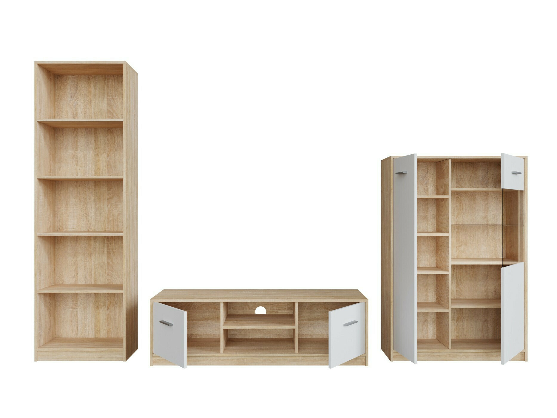 Viesistabas komplekts Novsore 164 (Sonomas ozols + Balts)