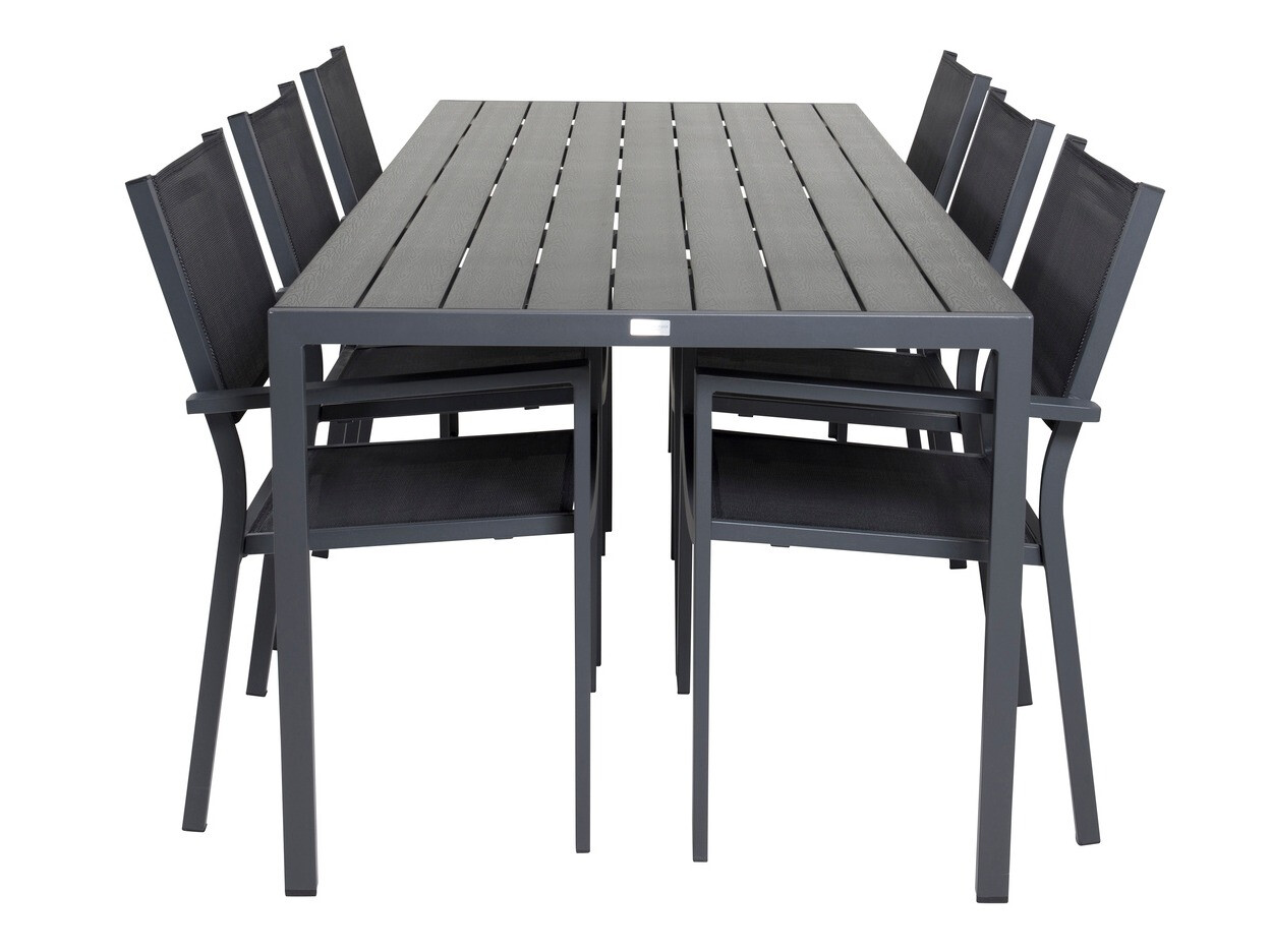 Galds un krēslu komplekts Dallas 4806 (Melns)