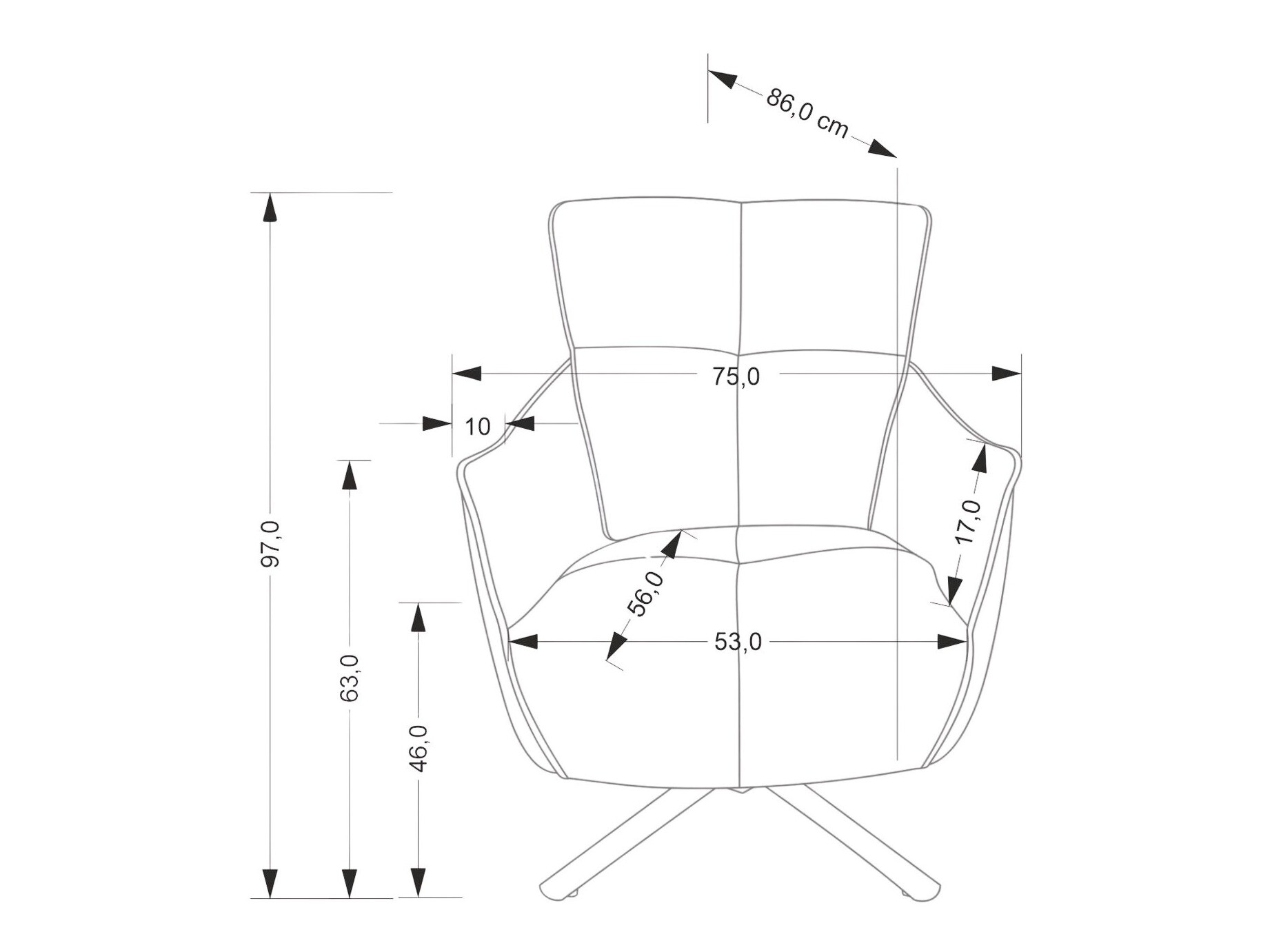 Кресло Houston 1928 (Серый)