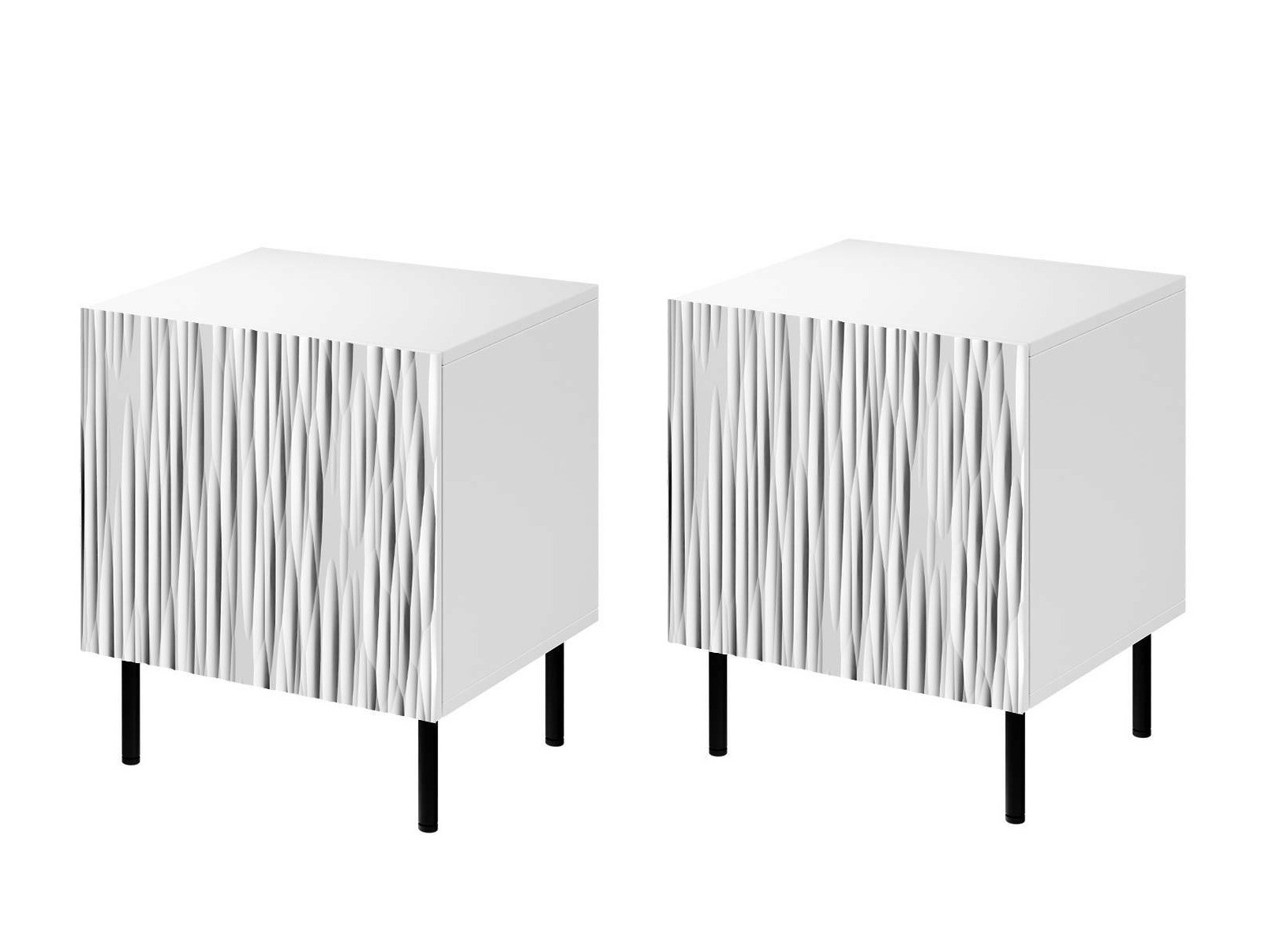 Naktsgaldiņu komplekts Lorelbo 102 (Balts + Melns)