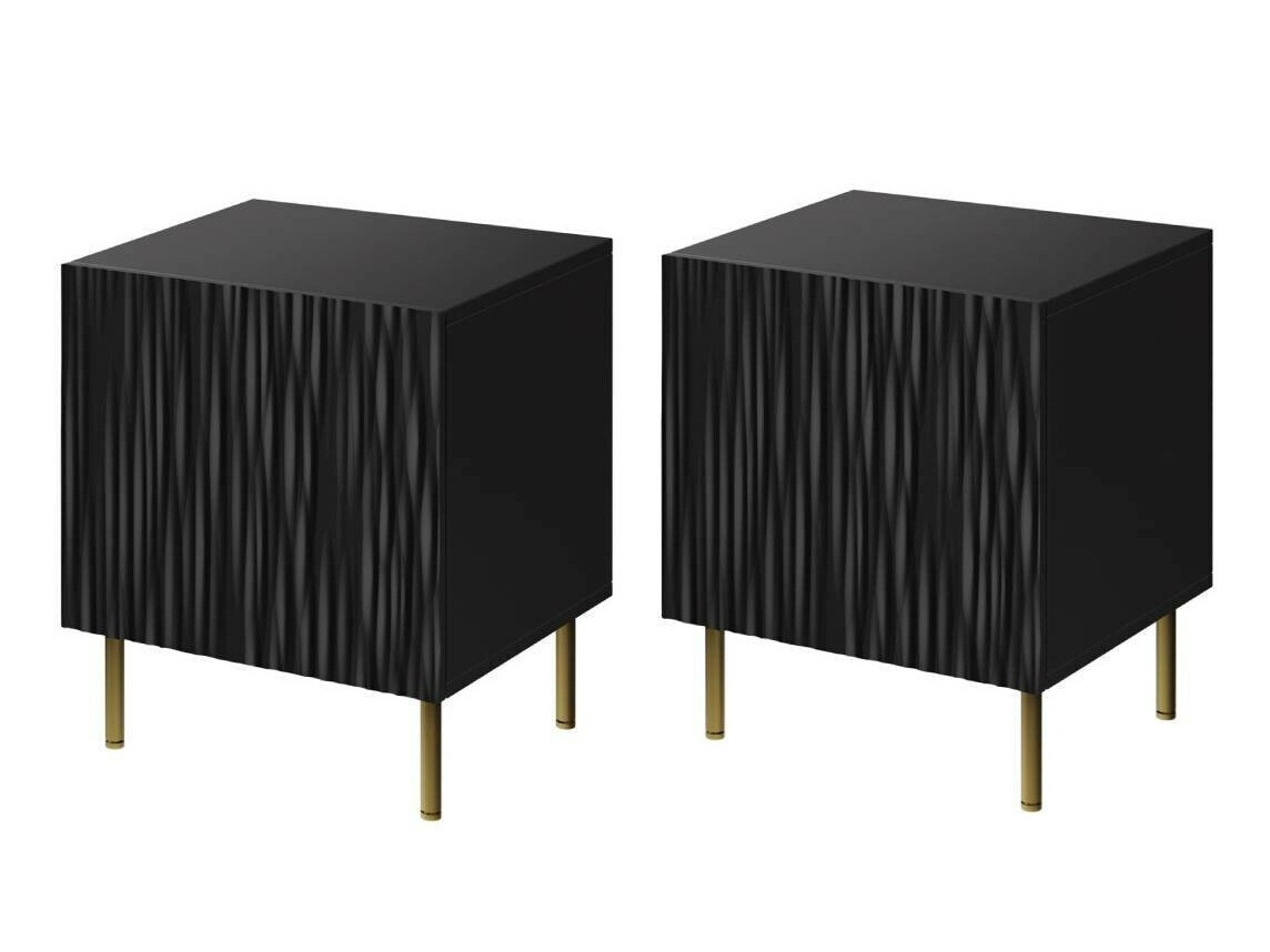 Naktsgaldiņu komplekts Lorelbo 102 (Melns + Zelta)