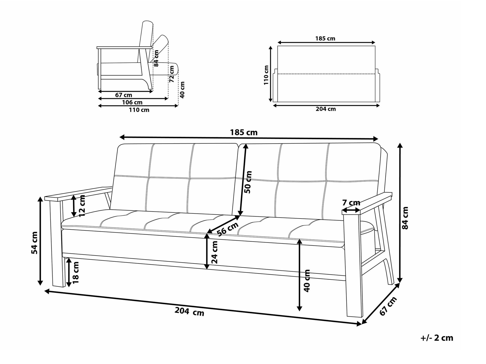 Диван-кровать Berwyn 2566 (Светло-серый + Темное дерево)