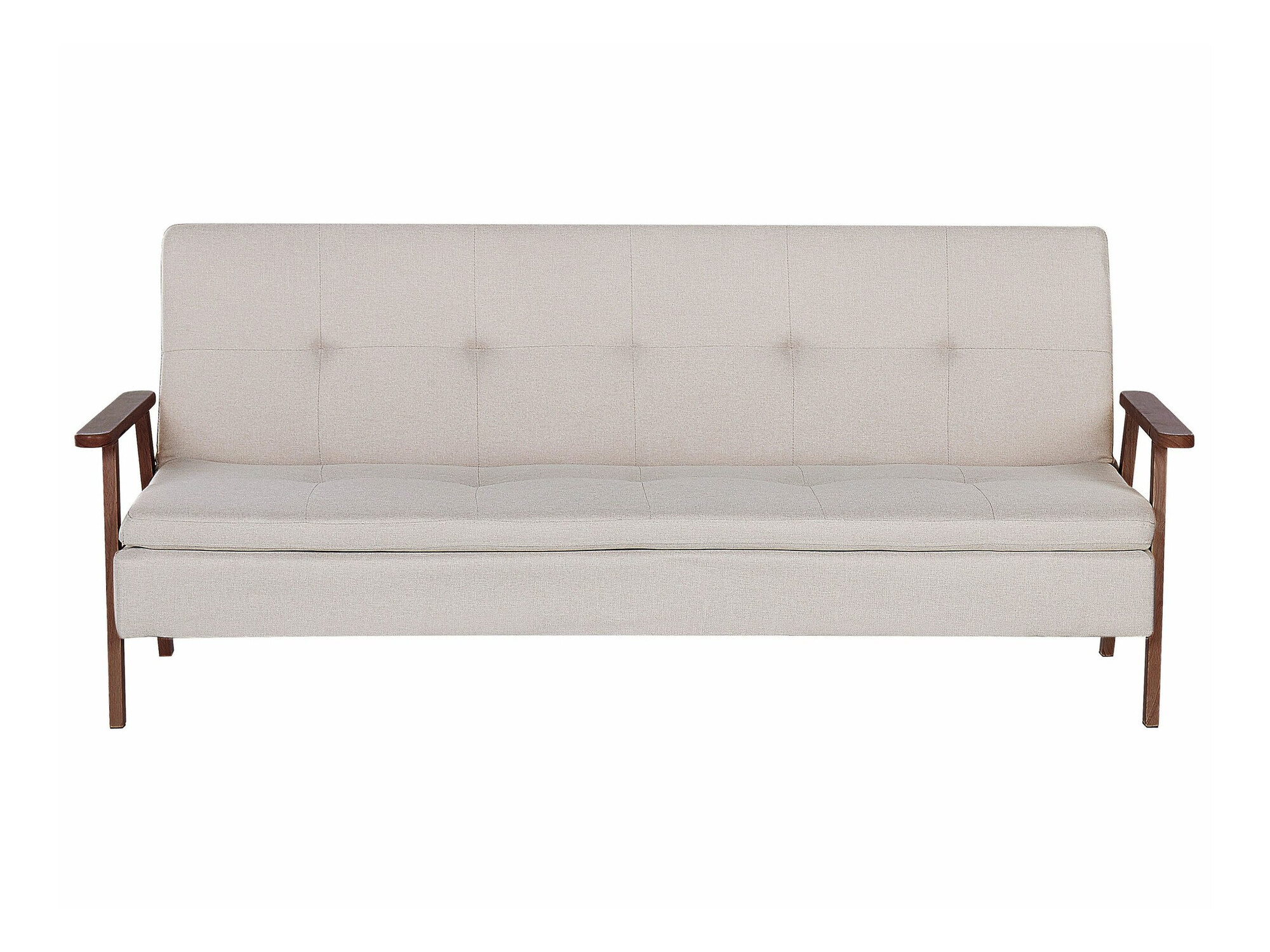 Dīvāns gulta Berwyn 2566 (Bēšs + Tumšs koks)