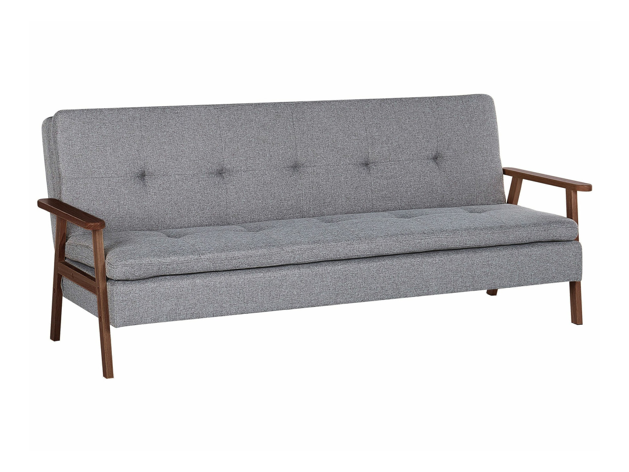 Dīvāns gulta Berwyn 2566 (Gaiši pelēks + Tumšs koks)