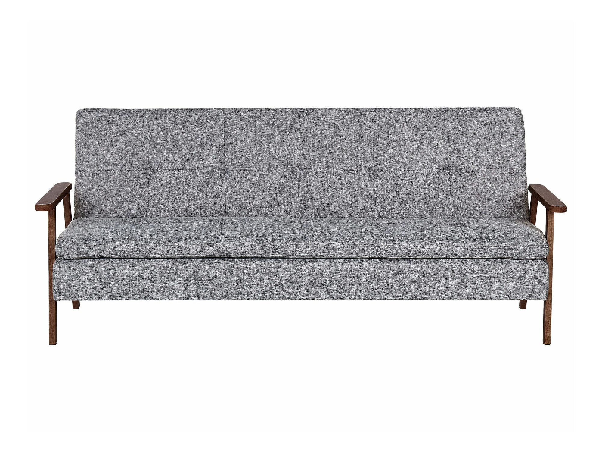 Dīvāns gulta Berwyn 2566 (Gaiši pelēks + Tumšs koks)