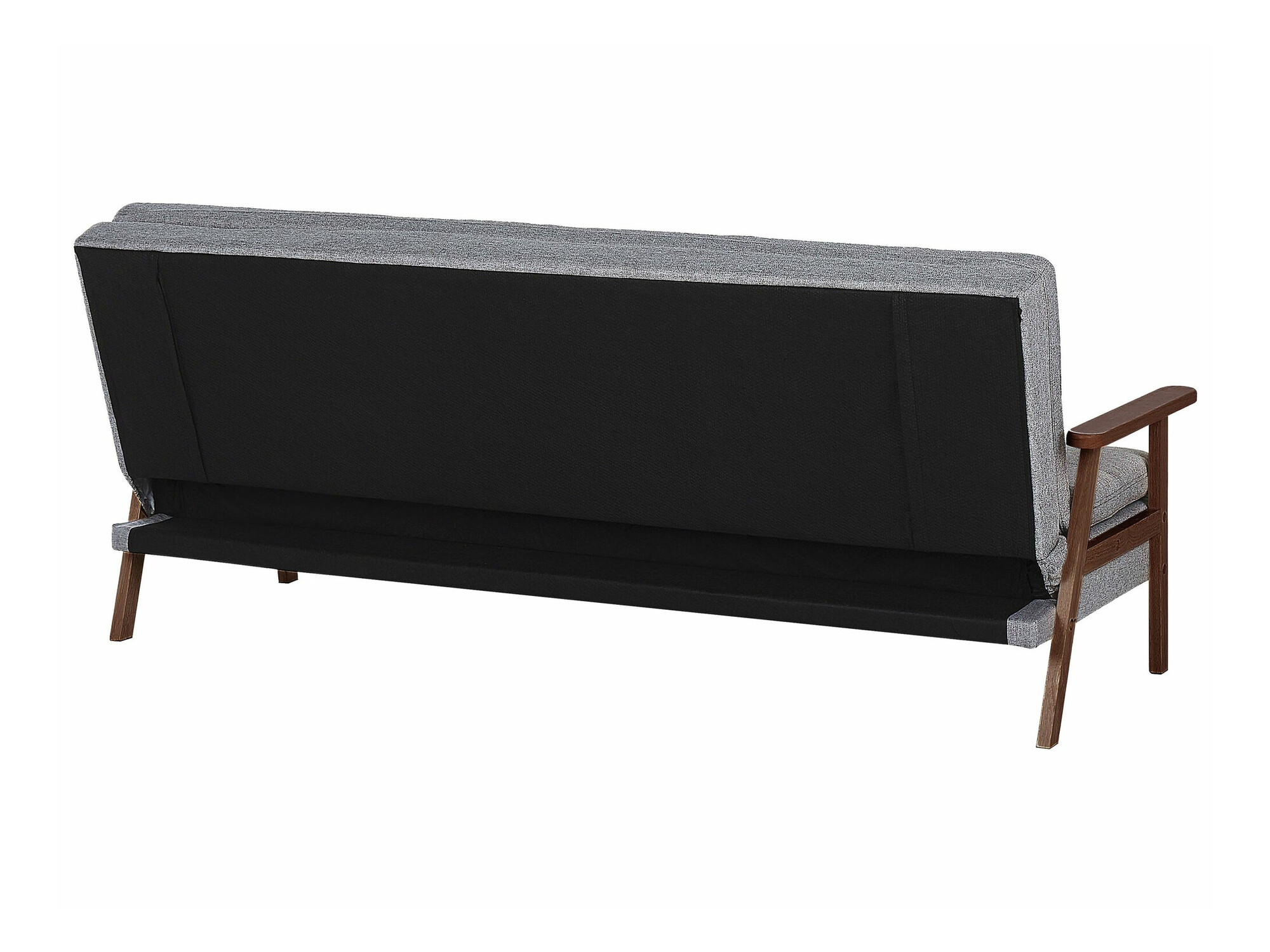 Dīvāns gulta Berwyn 2566 (Gaiši pelēks + Tumšs koks)