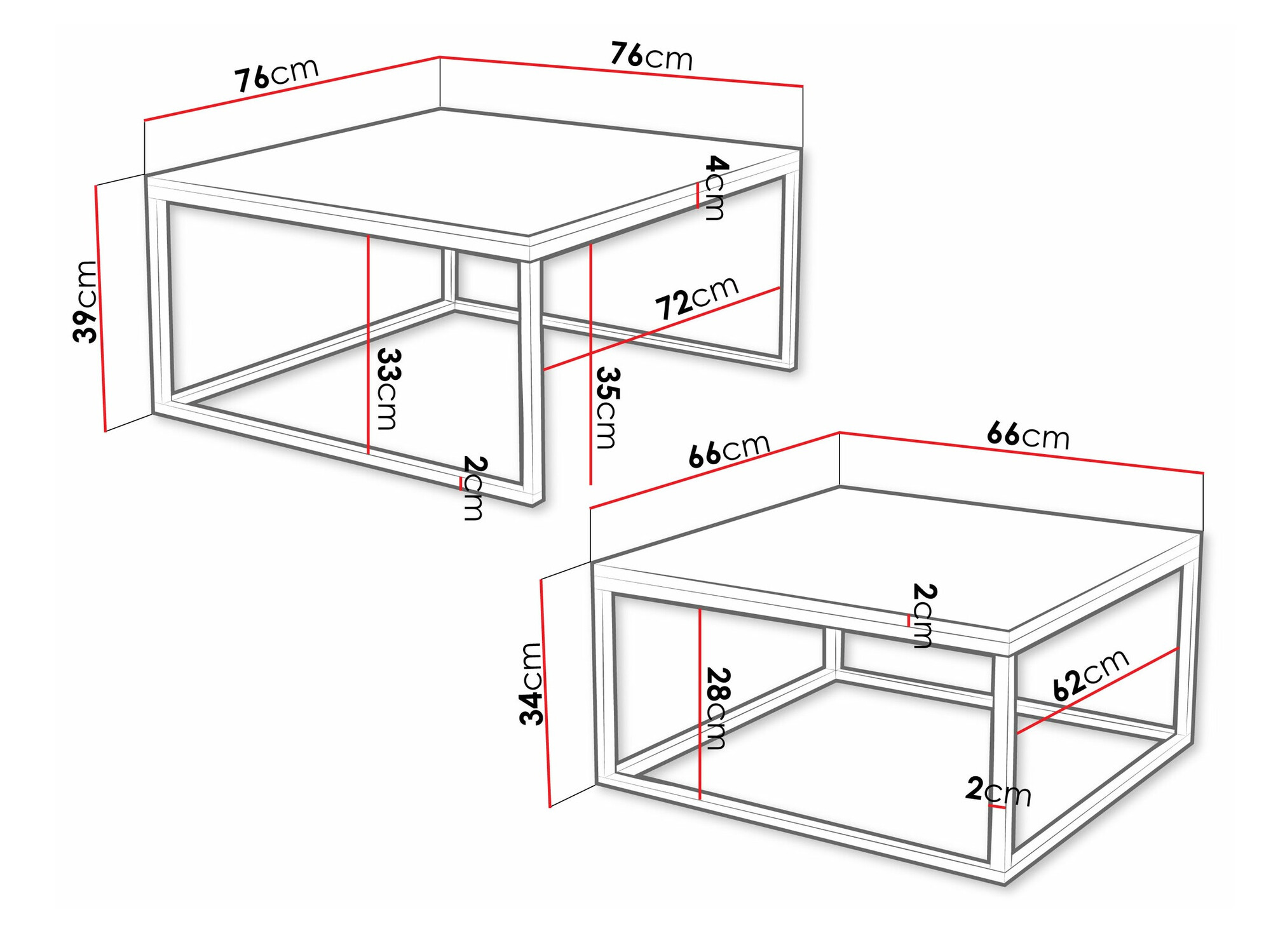 Комплект журнальных столиков Oswego 101 (Кашемир + Чёрный)
