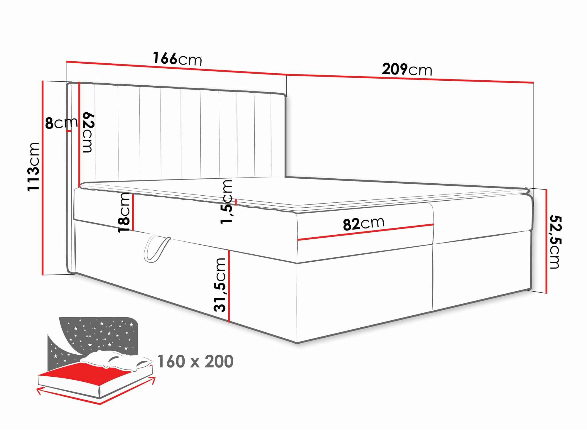 Континентальная кровать Garland 100 (Lima 14)