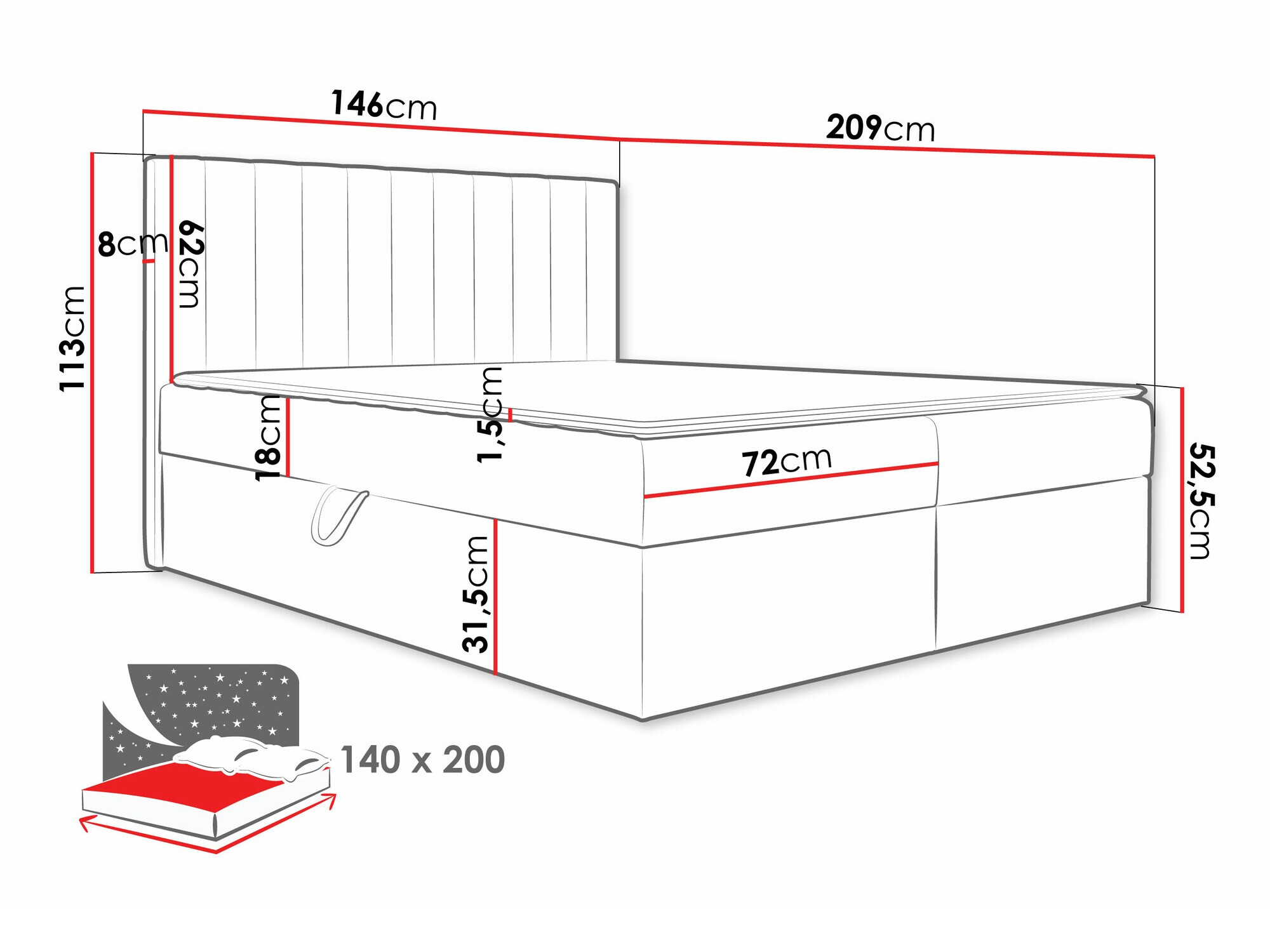 Континентальная кровать Garland 100 (Lima 46)