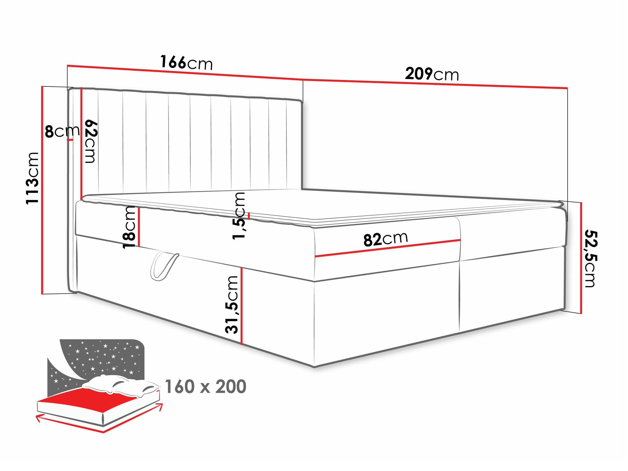Континентальная кровать Garland 100 (Lima 46)