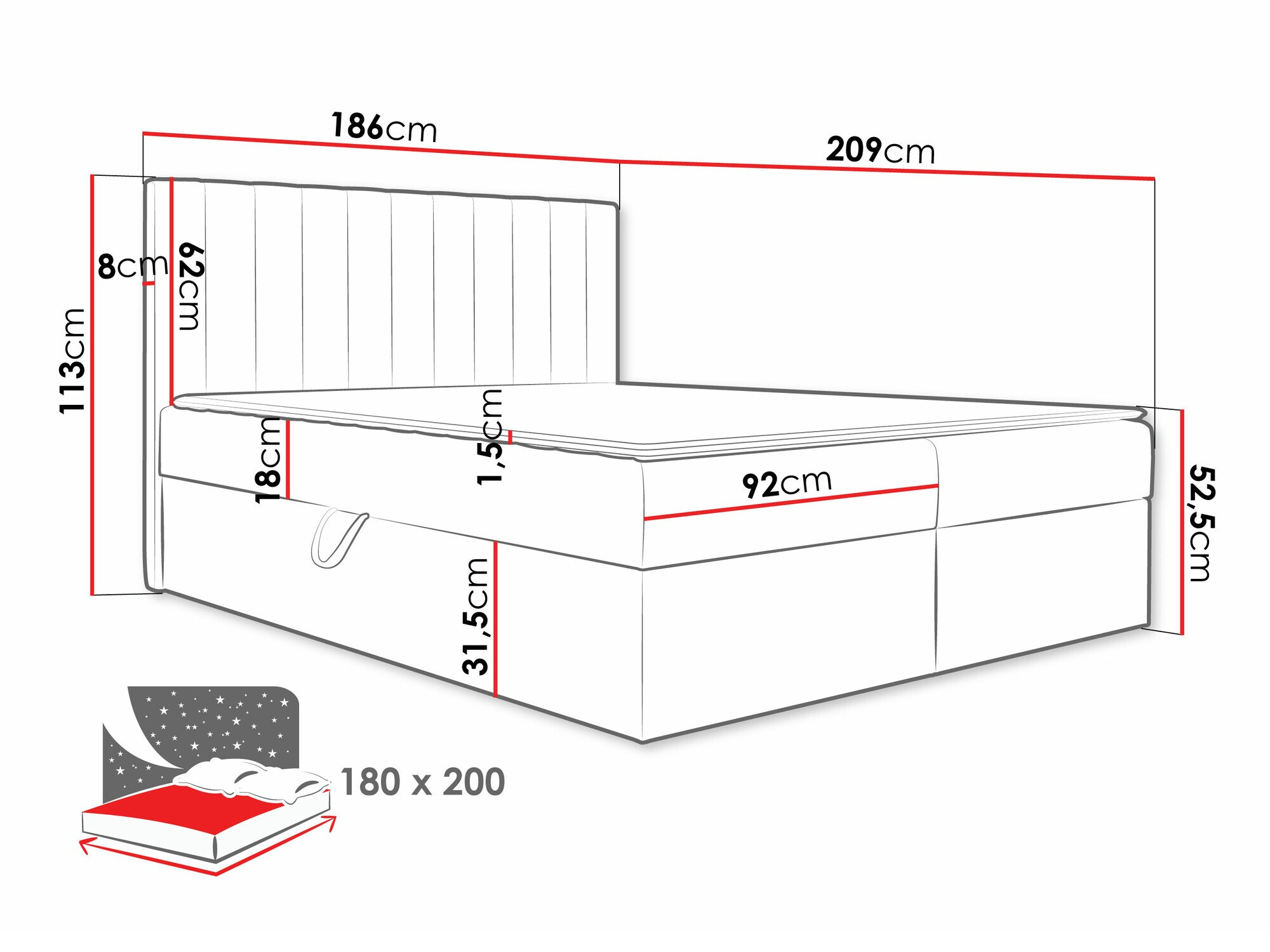 Континентальная кровать Garland 100 (Lima 46)
