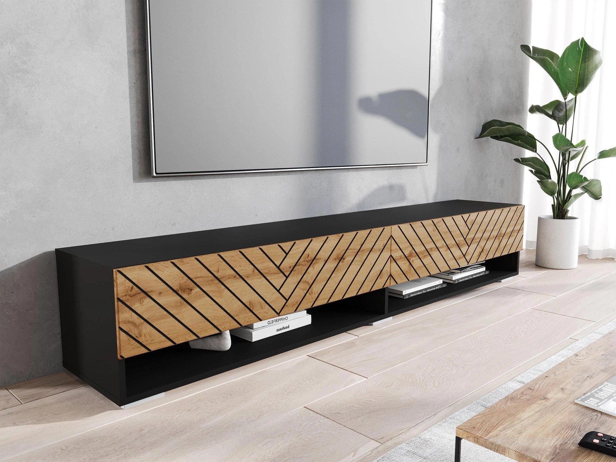 TV galds Sarasota 119 (Grafīts + Votan ozols)