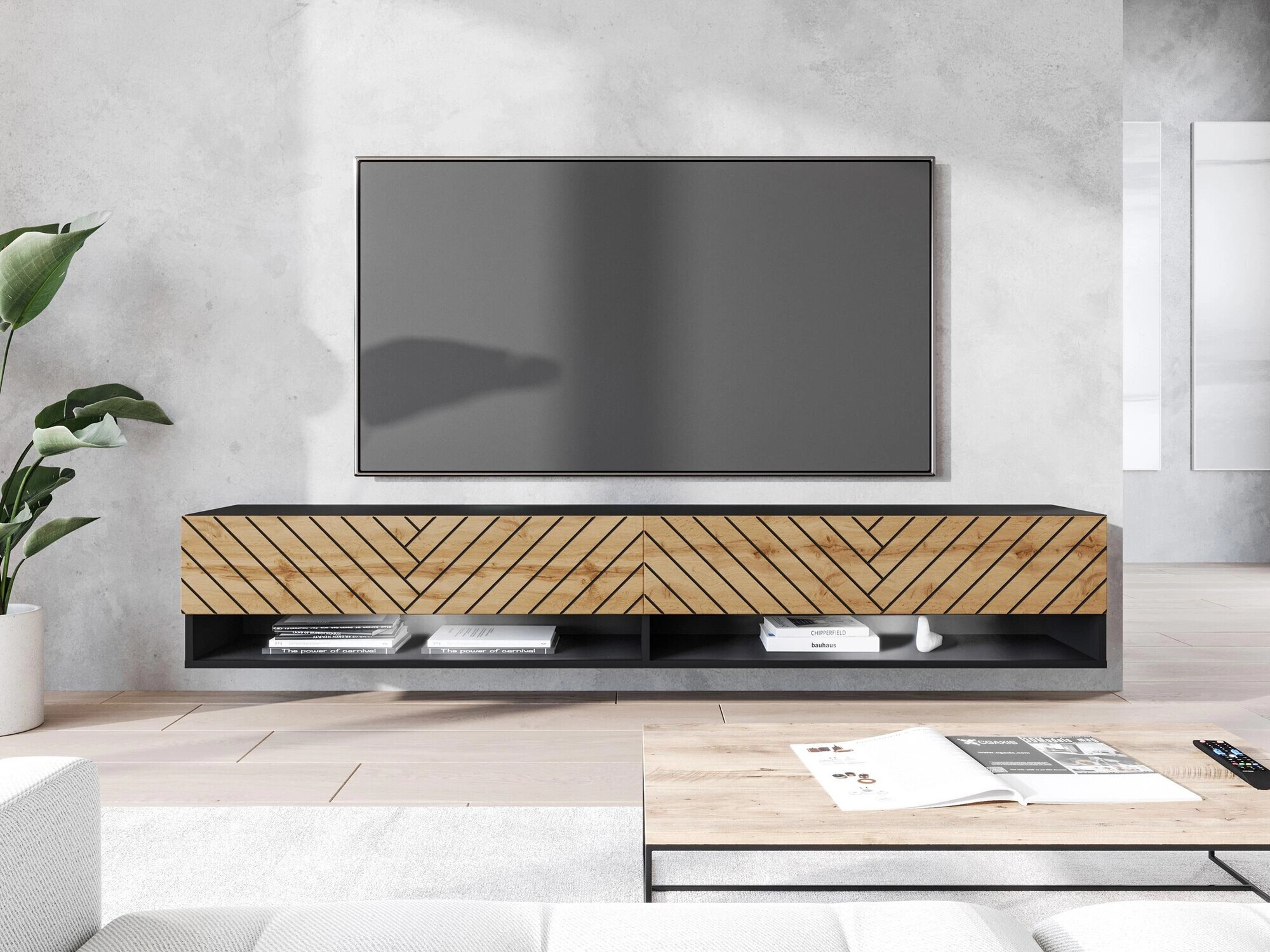 TV galds Sarasota 119 (Grafīts + Votan ozols)