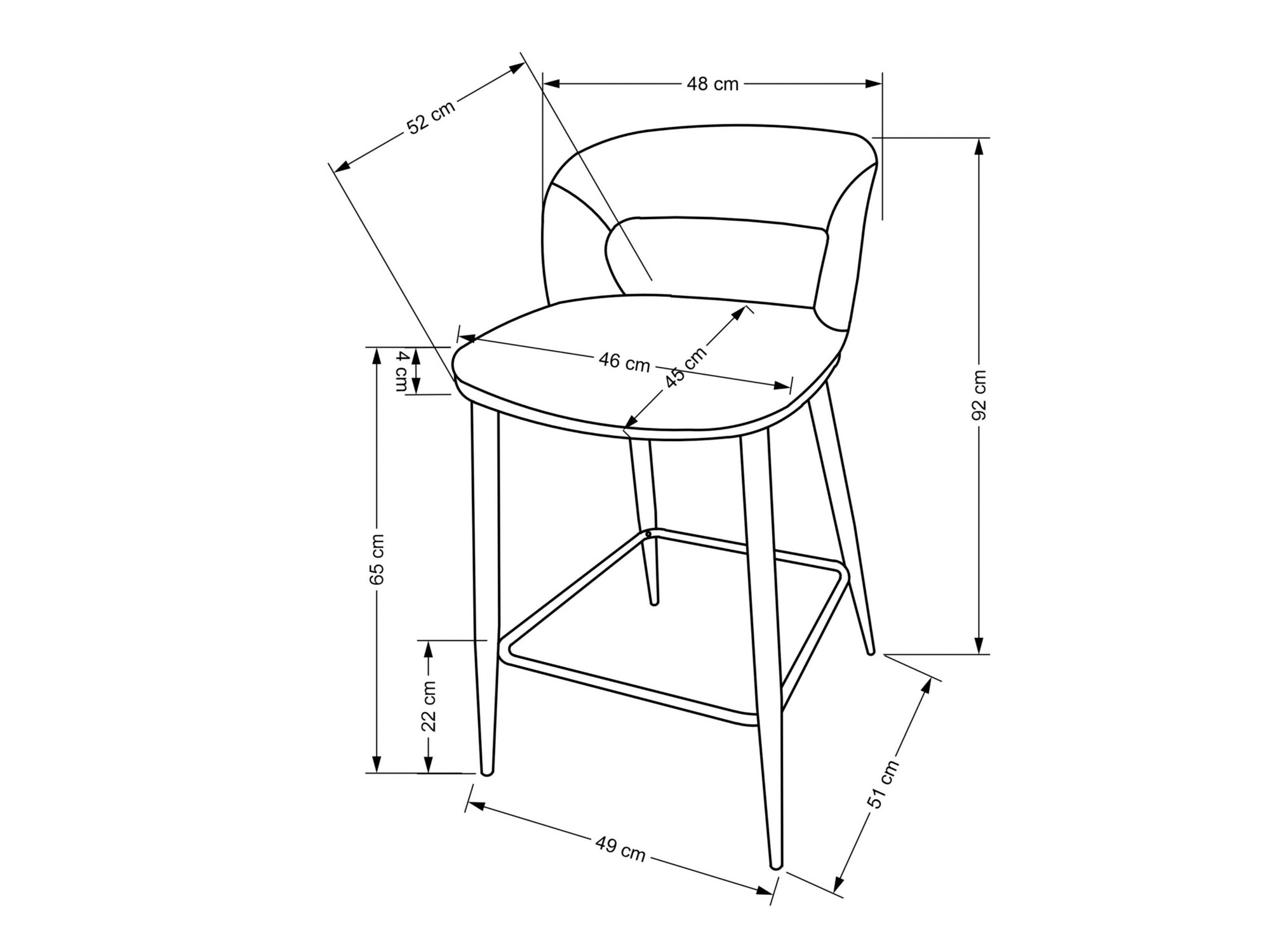 Zemais bāra krēsls Houston 1932 (Bēšs)