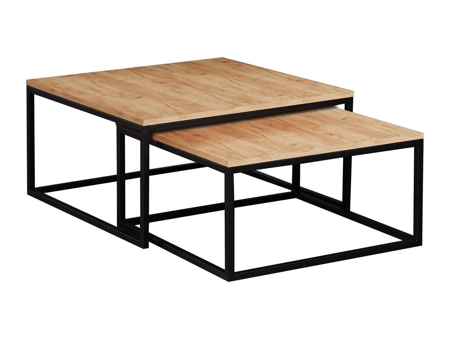 Žurnālu galdiņu komplekts Oswego 101 (Craft ozols + Melns)