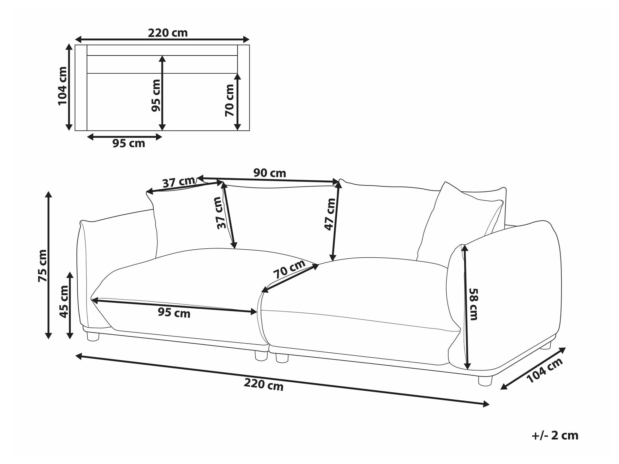 Dīvāns Berwyn 1360 (Tumši zils)