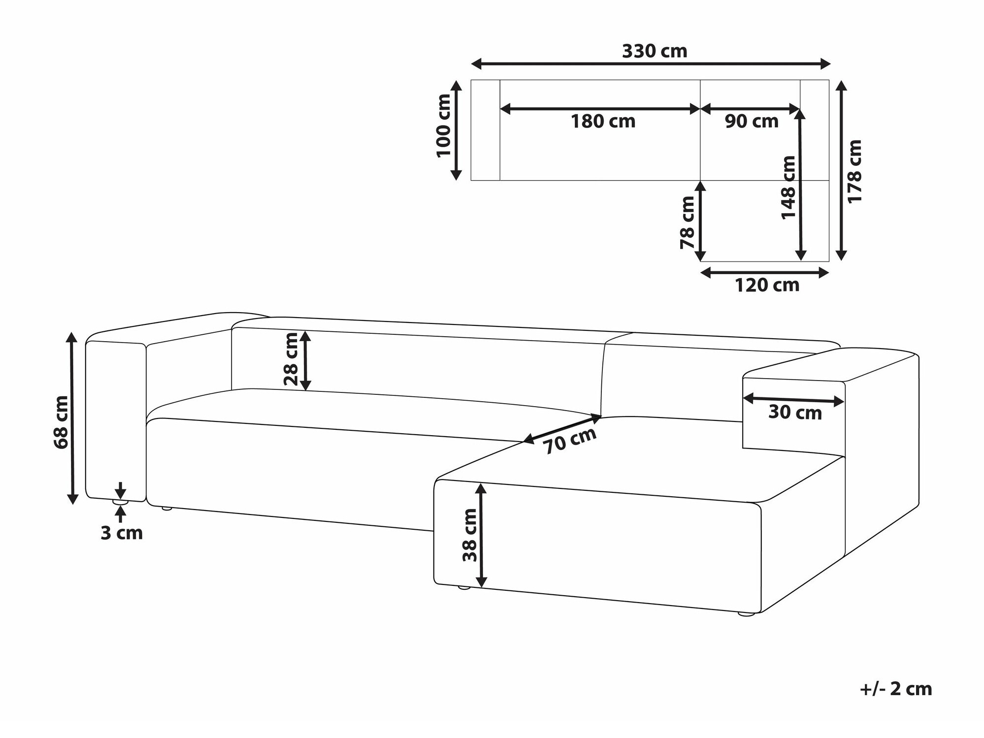 Угловой диван Berwyn 2568 (Бежевый)