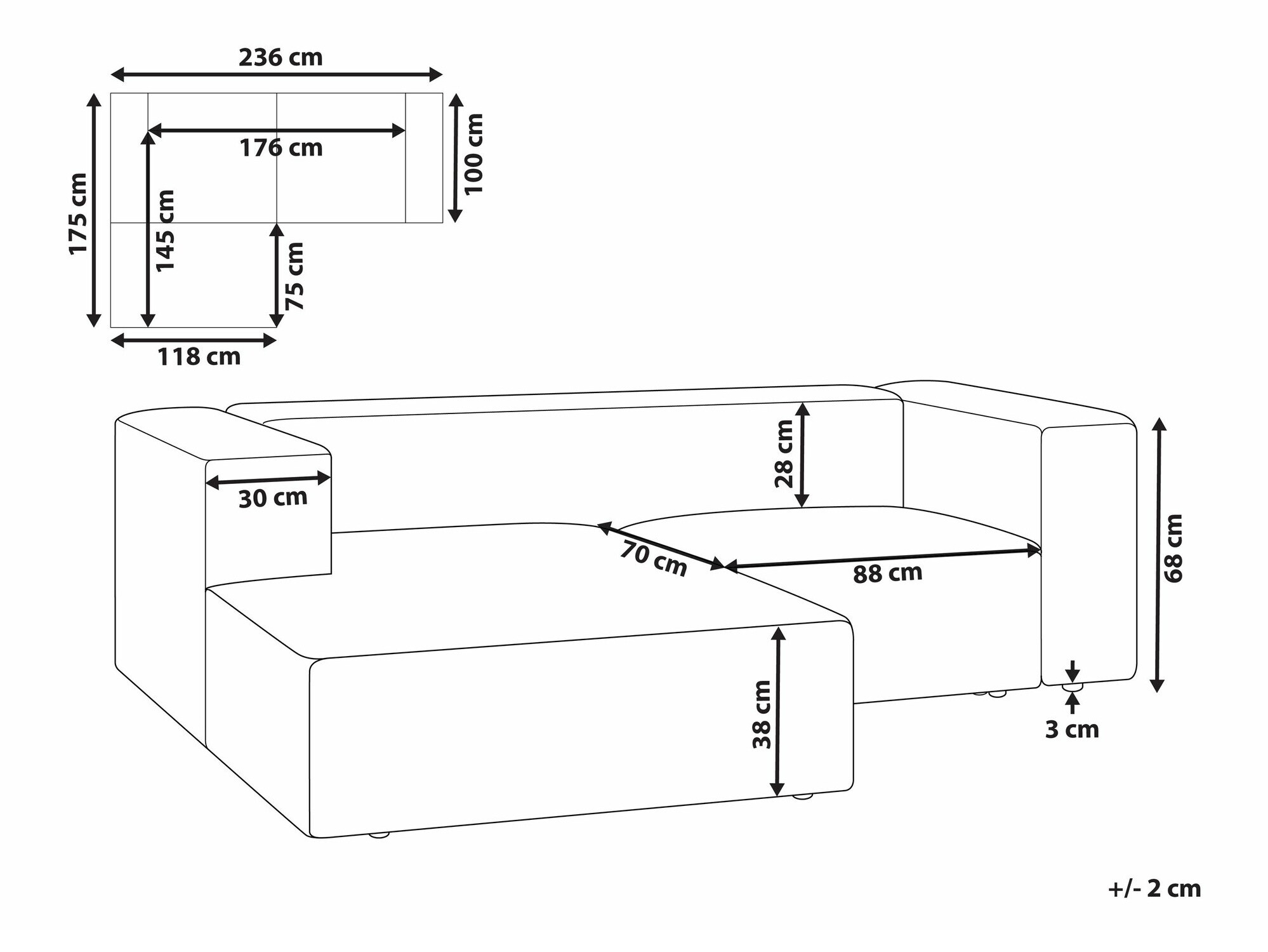 Stūra dīvāns Berwyn 2569 (Bēšs)