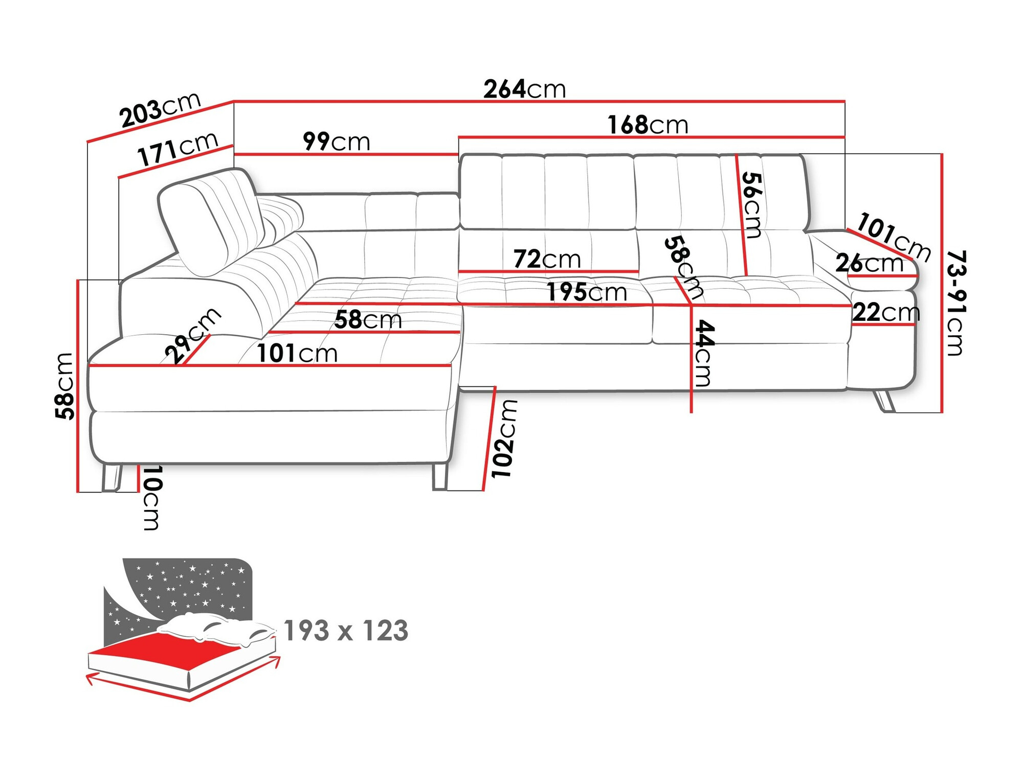Stūra dīvāns Comfivo 207 (Baloo 2074)