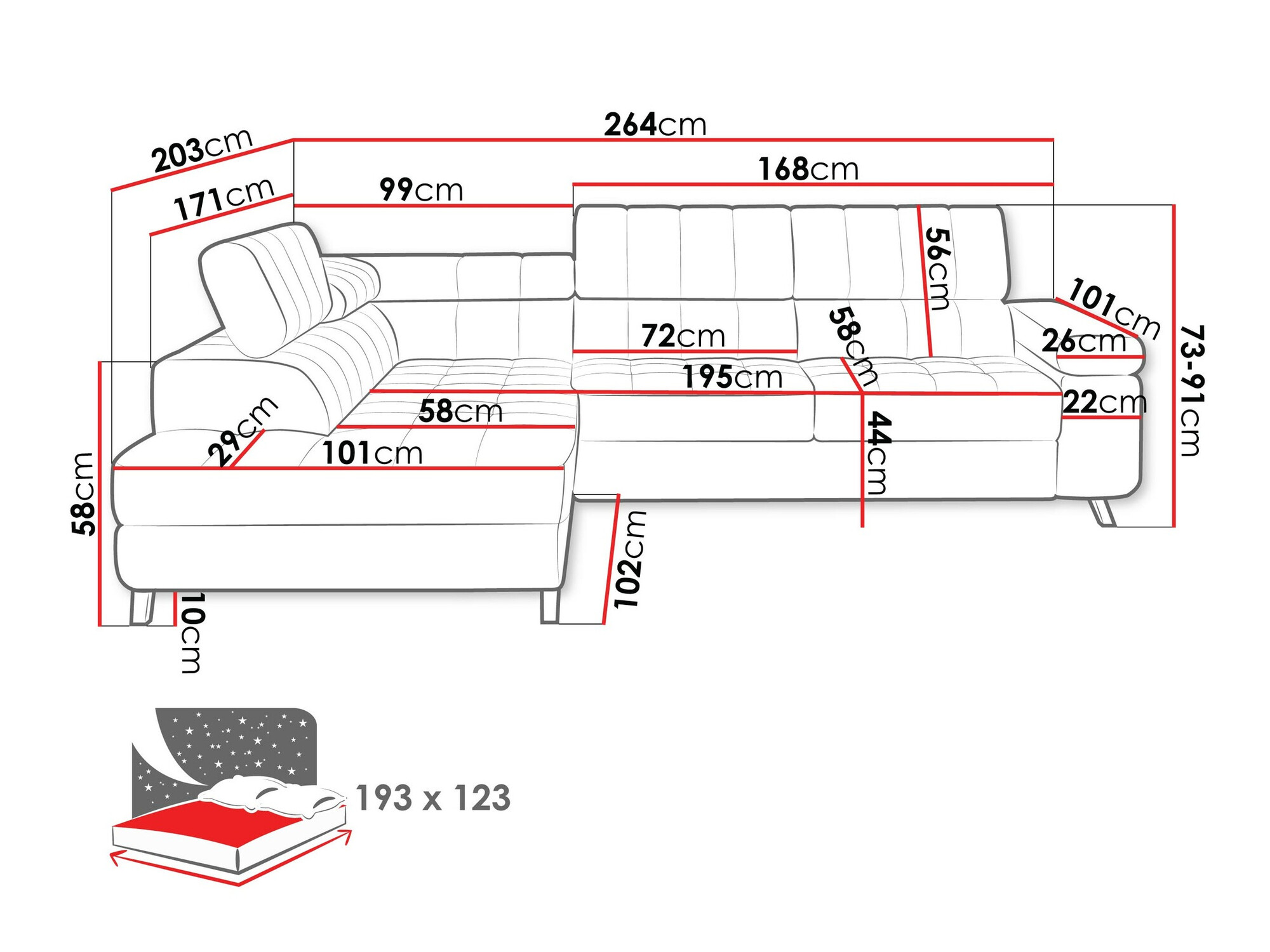 Stūra dīvāns Comfivo 207 (Matana 17)