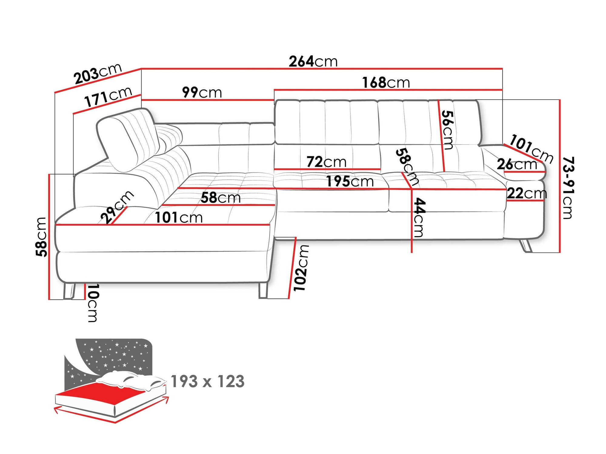 Stūra dīvāns Comfivo 207 (Sicuro 65)