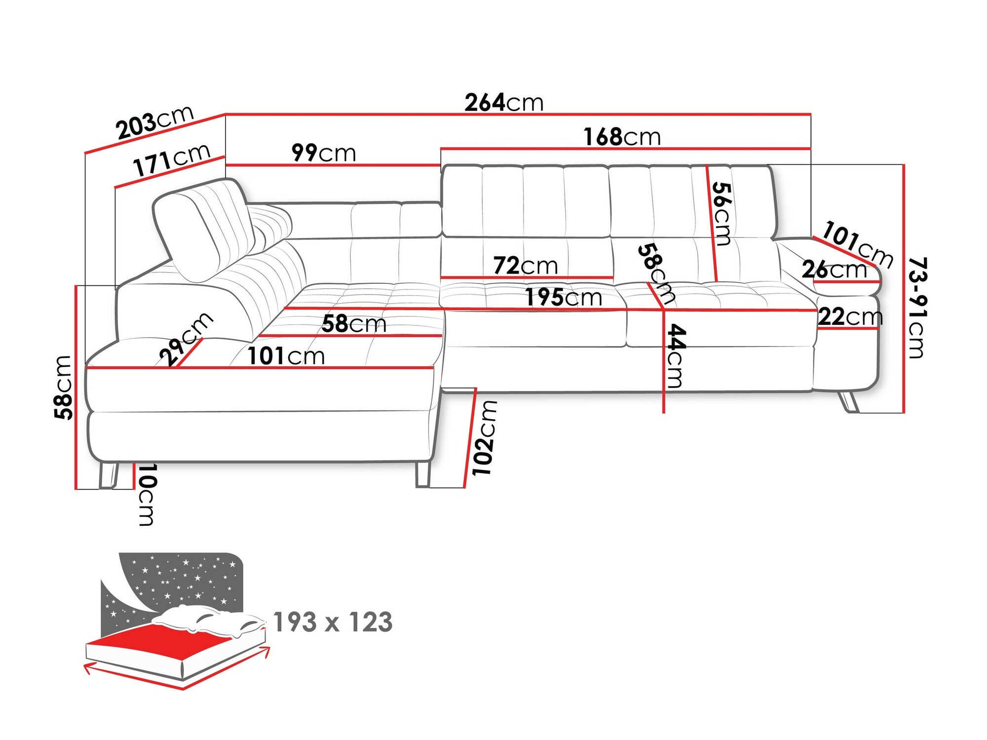Stūra dīvāns Comfivo 207 (Velo 625)