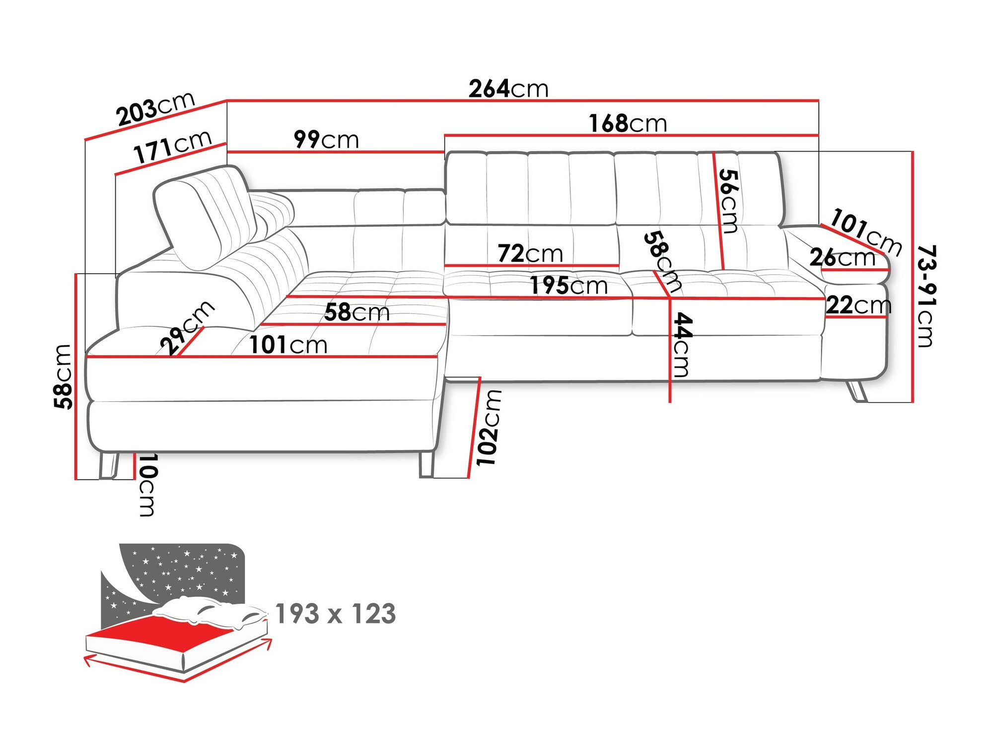 Stūra dīvāns Comfivo 207 (Velo 625)