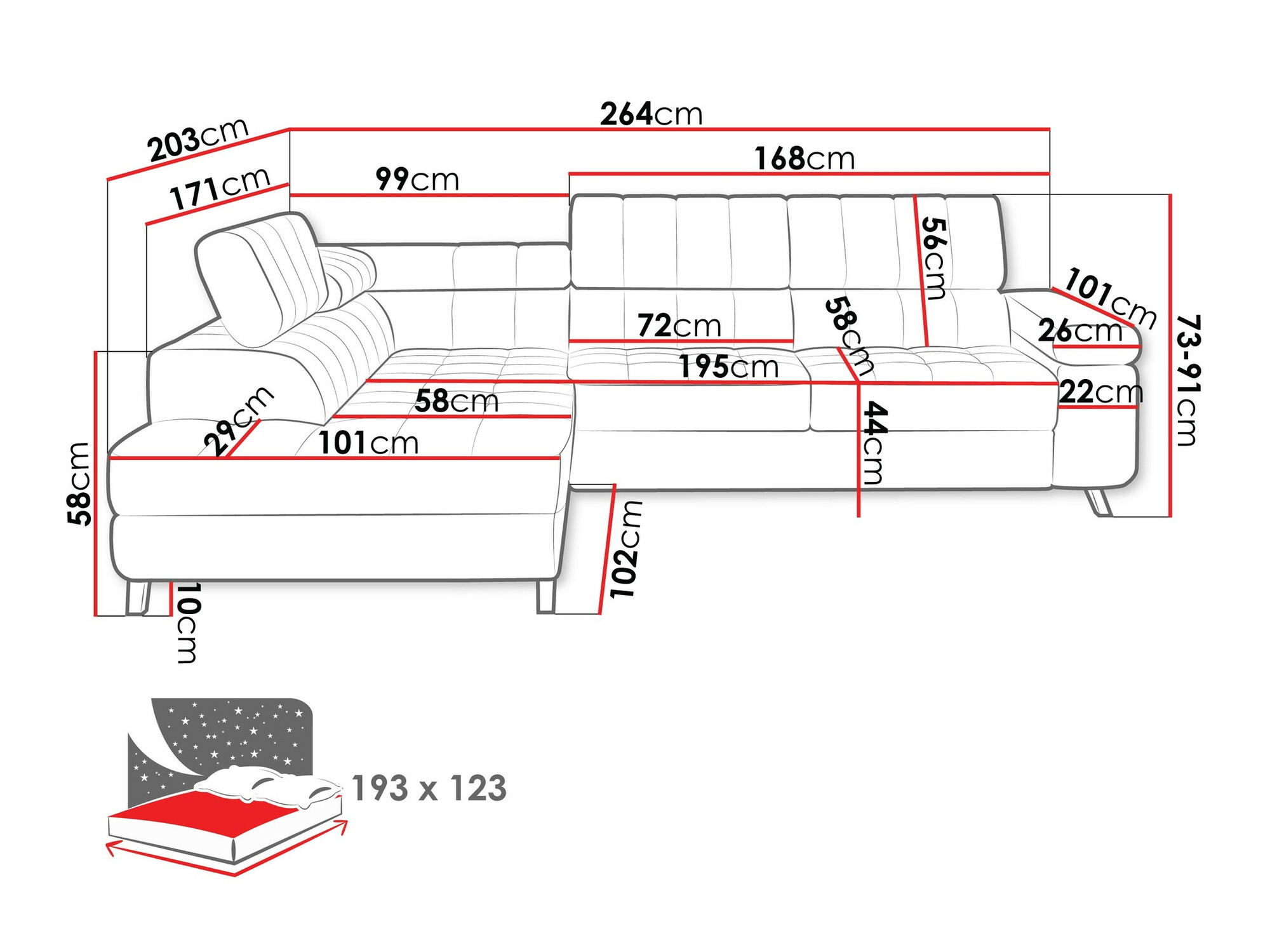 Угловой диван Comfivo 207 (Clara 215.02)