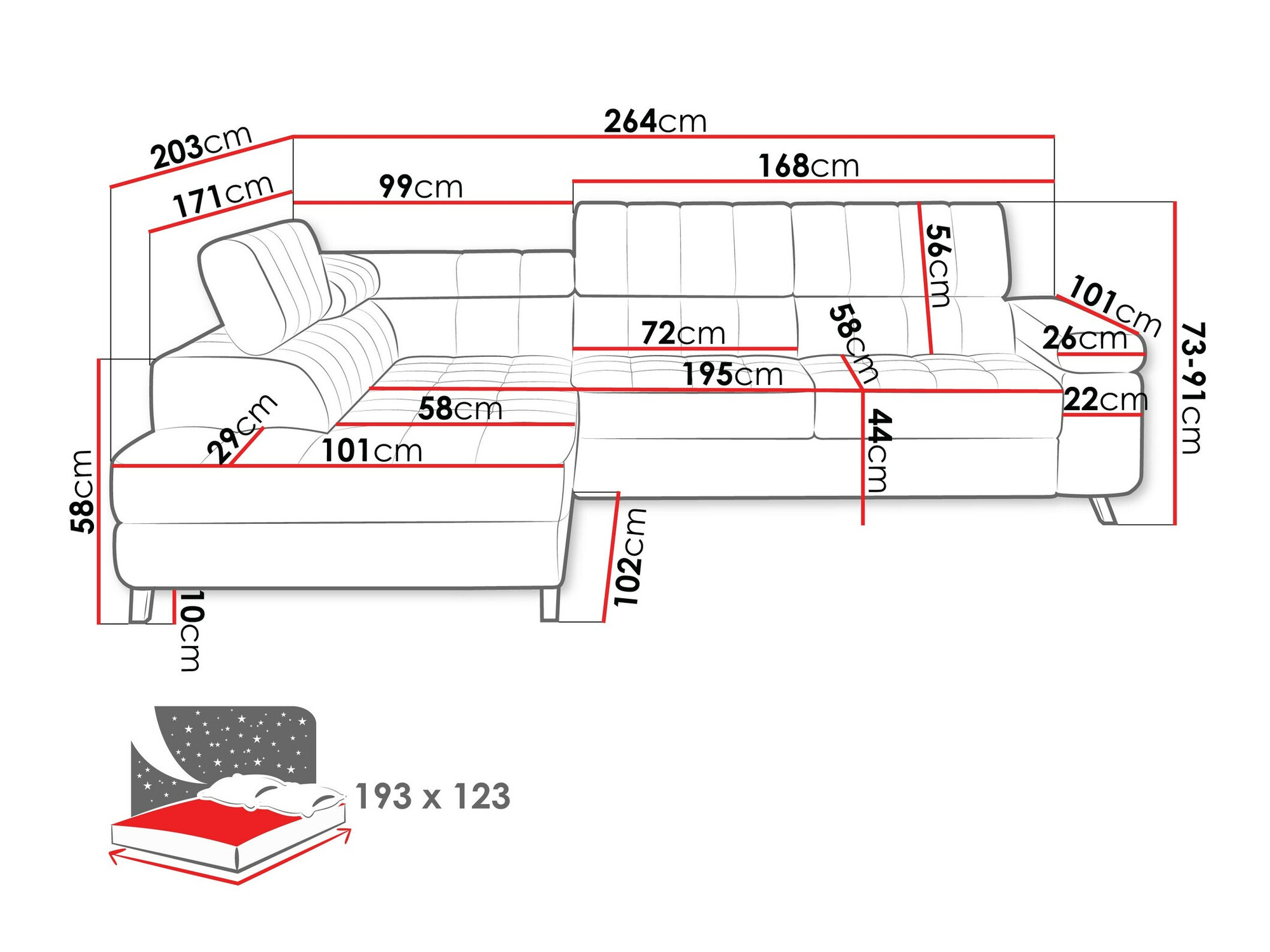 Угловой диван Comfivo 207 (Coral 45)